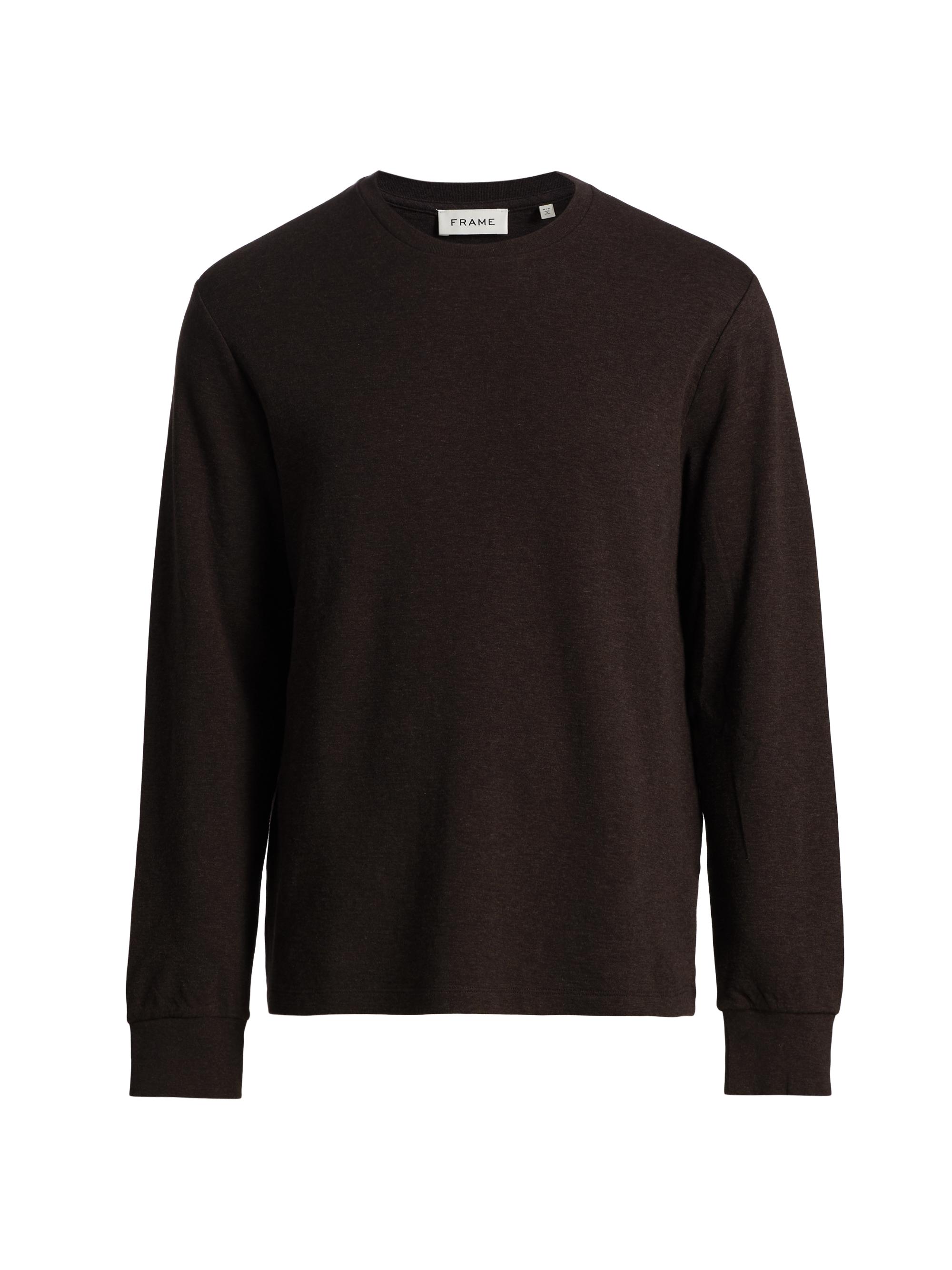 FRAME Men's Cotton Long-Sleeve T-Shirt - Heather Espresso