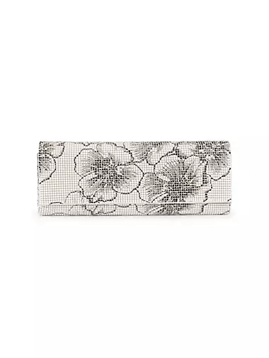 Zoe Floral-Painted Mesh Clutch