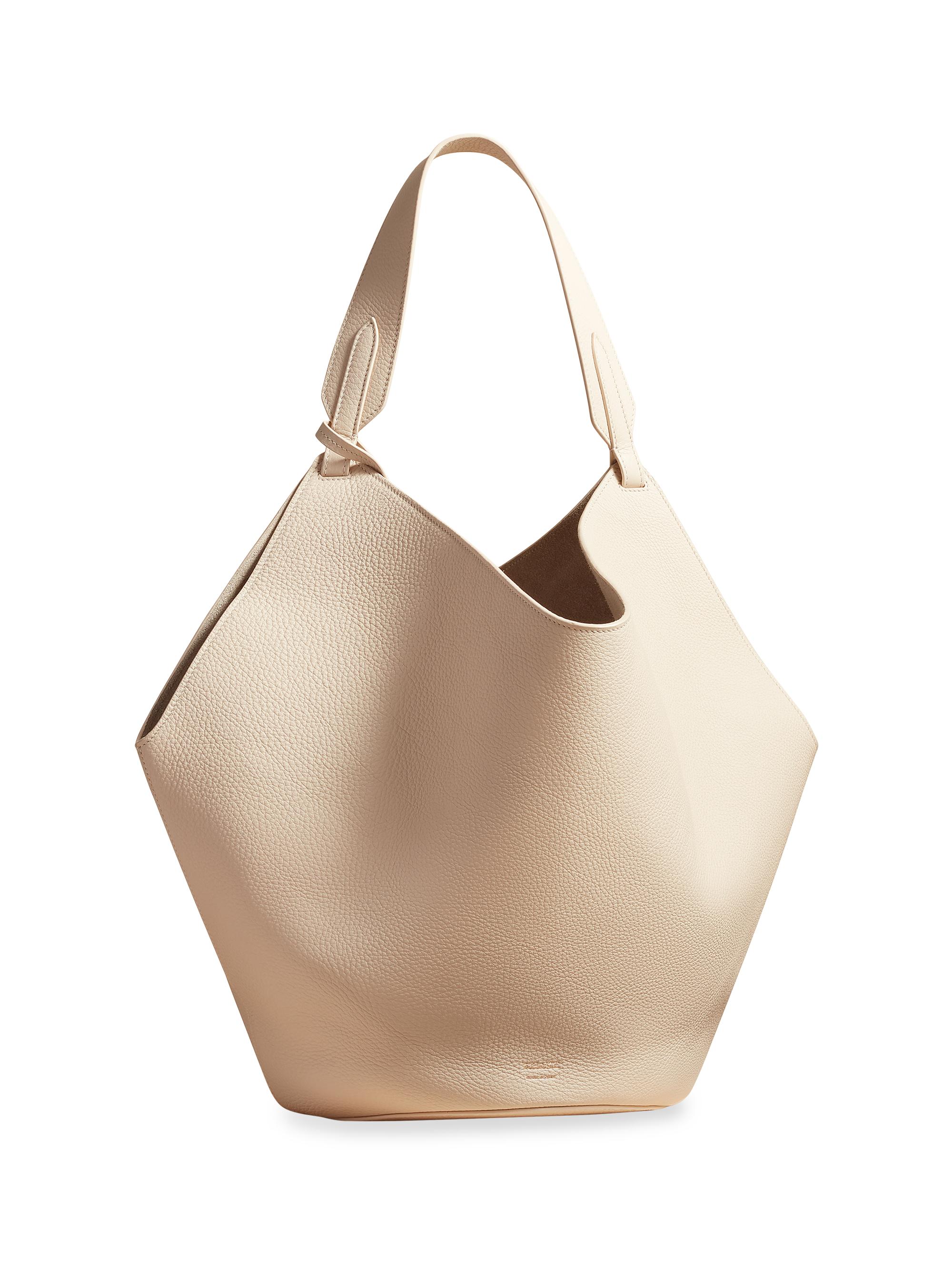 Khaite Women's  Lotus Pebbled Leather Tote Bag - Dark