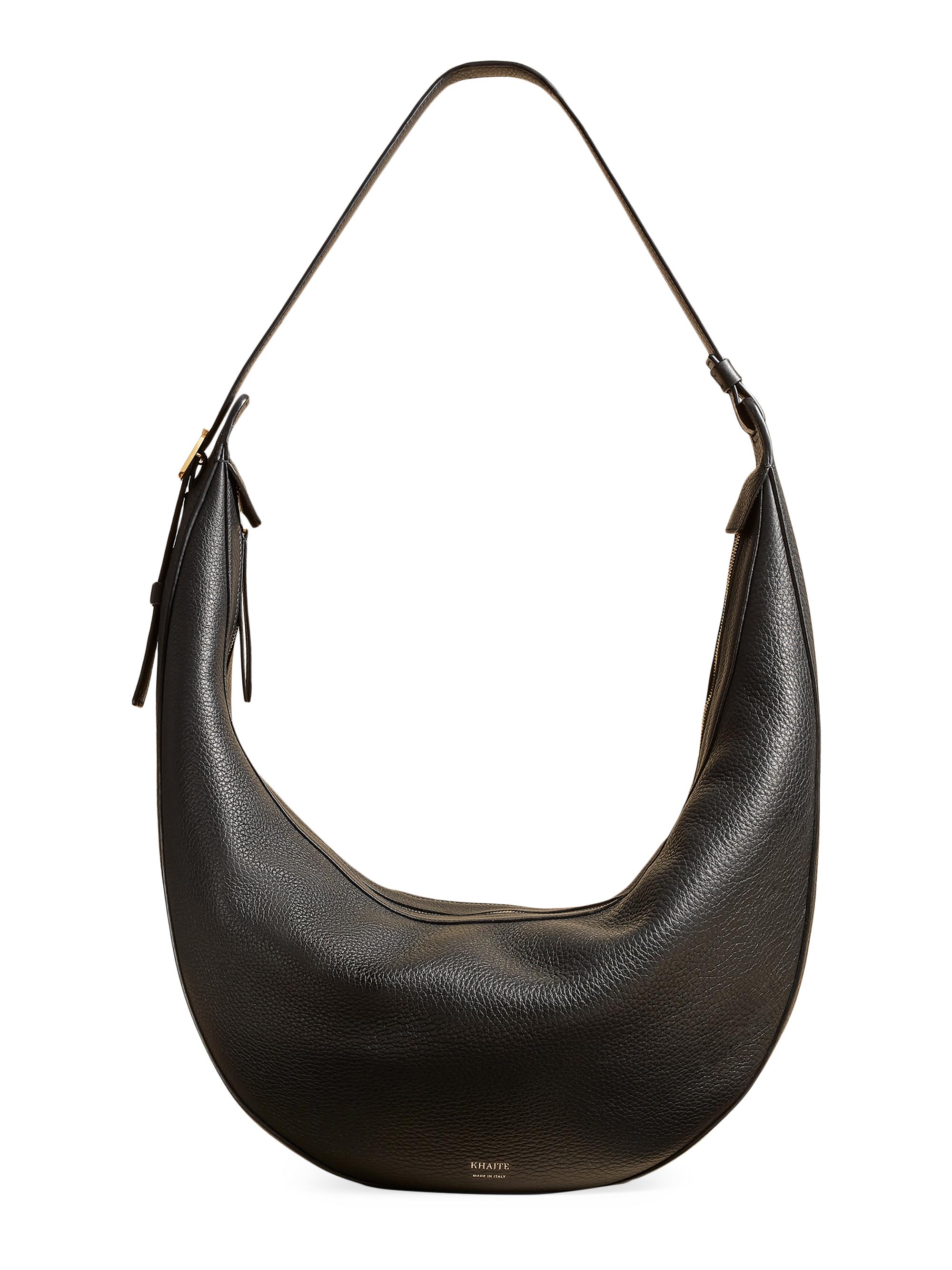 Khaite Women's Augustina Pebbled Leather Hobo Bag - Black