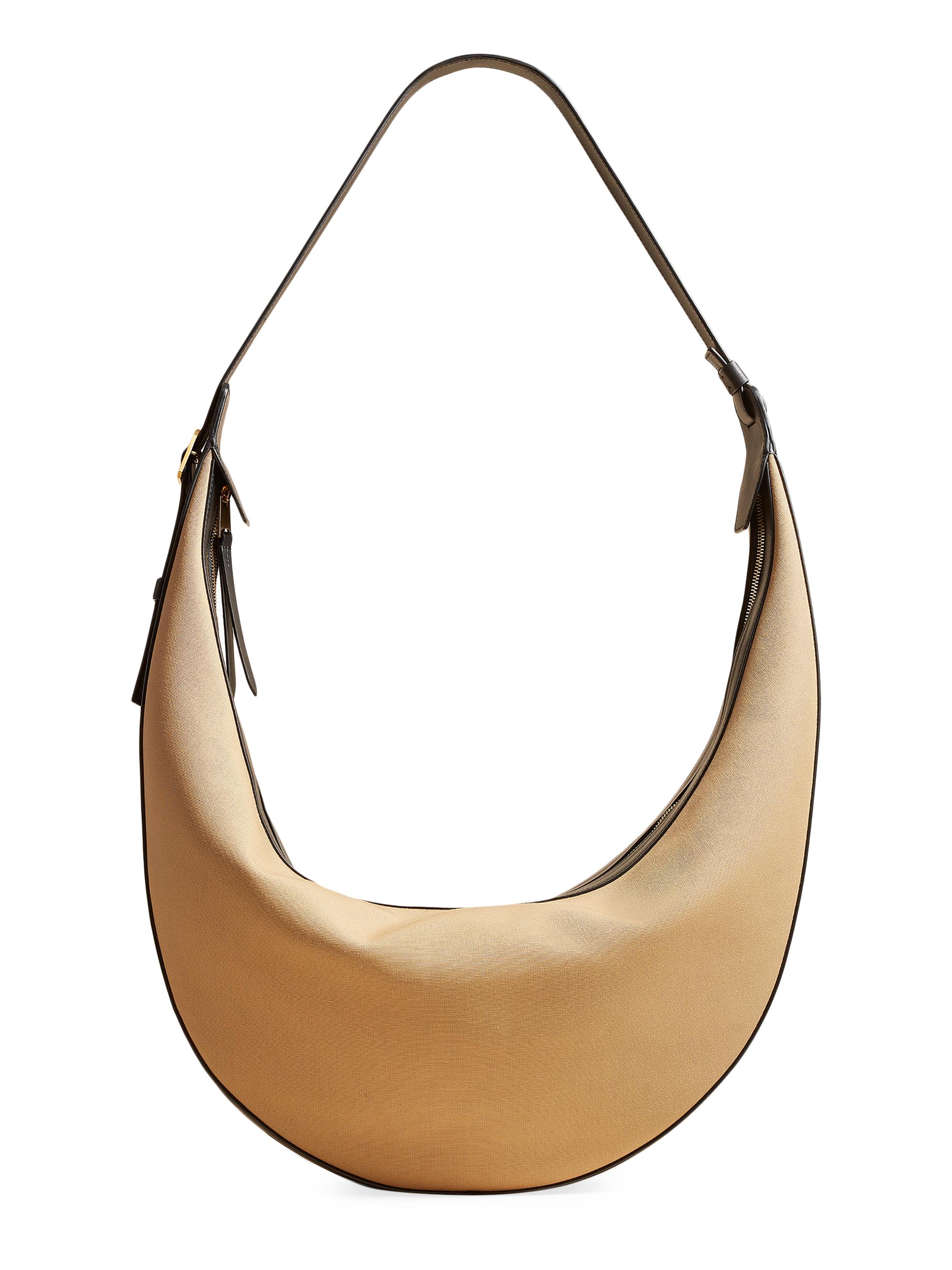 Khaite Women's Augustina Canvas & Leather Hobo Bag - Black Honey