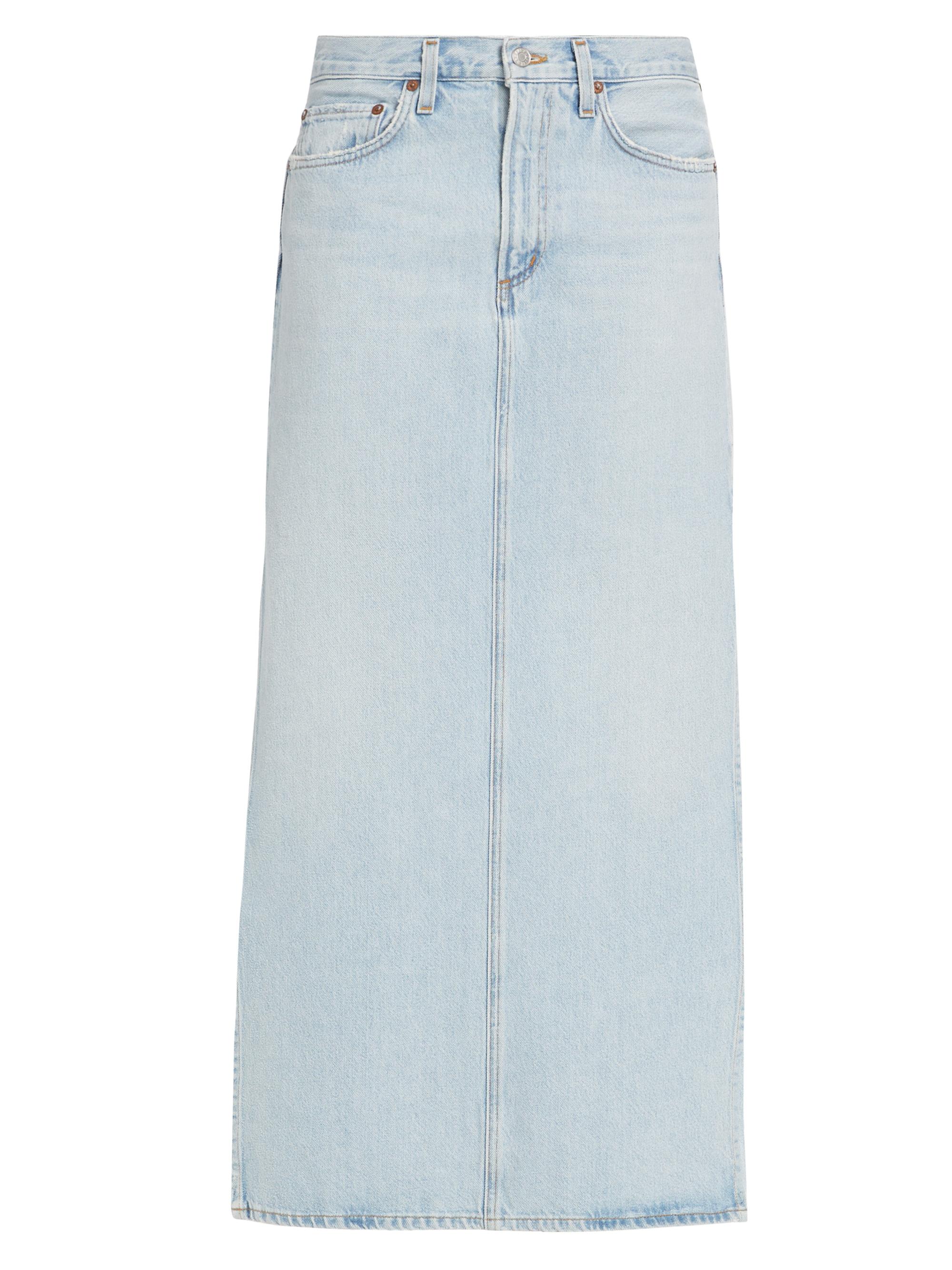 Agolde Women's Astrid Slice Cotton Denim Maxi Skirt - Fragment