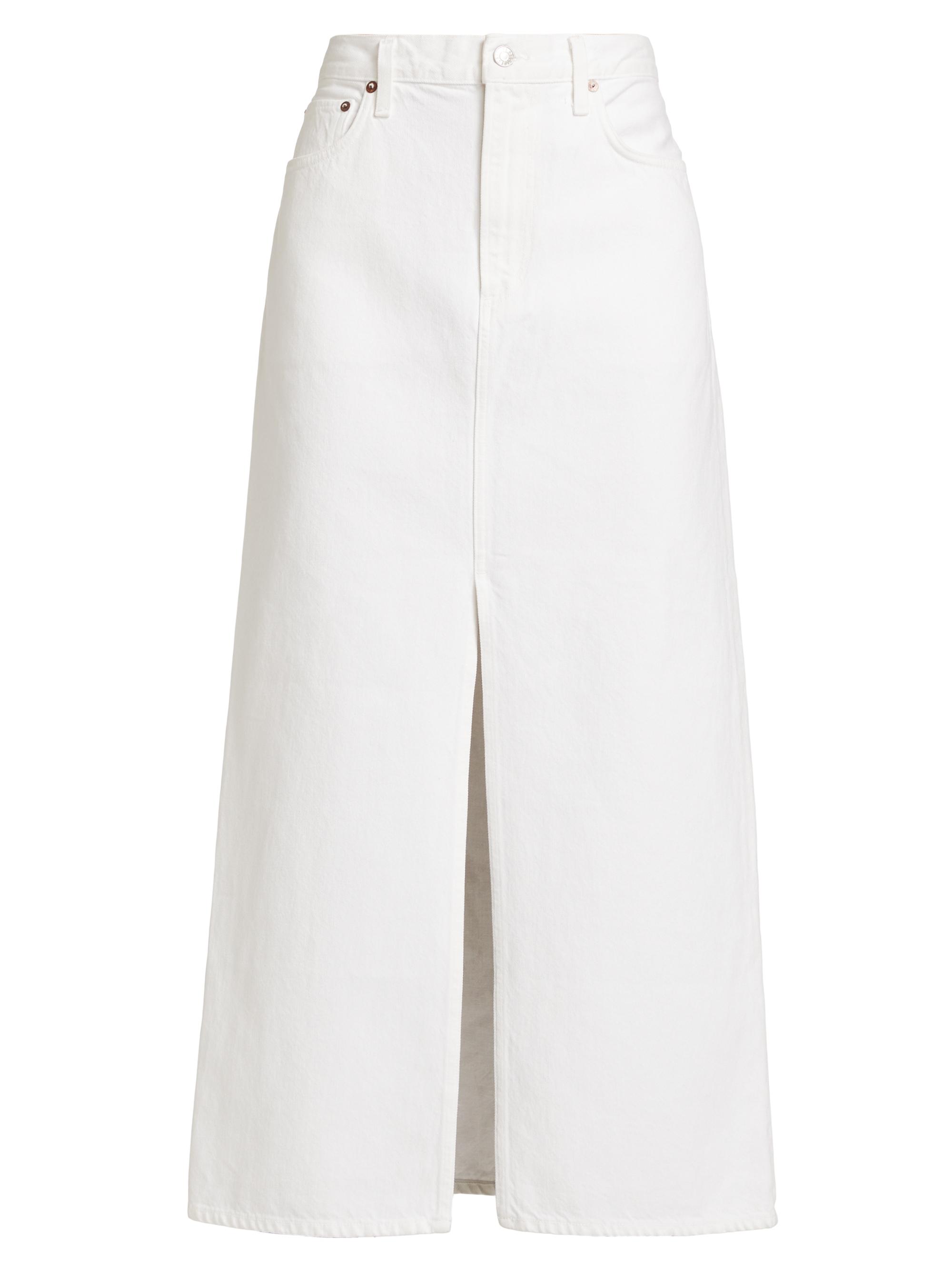 Agolde Women's Leif Denim Maxi Skirt - Milkshake