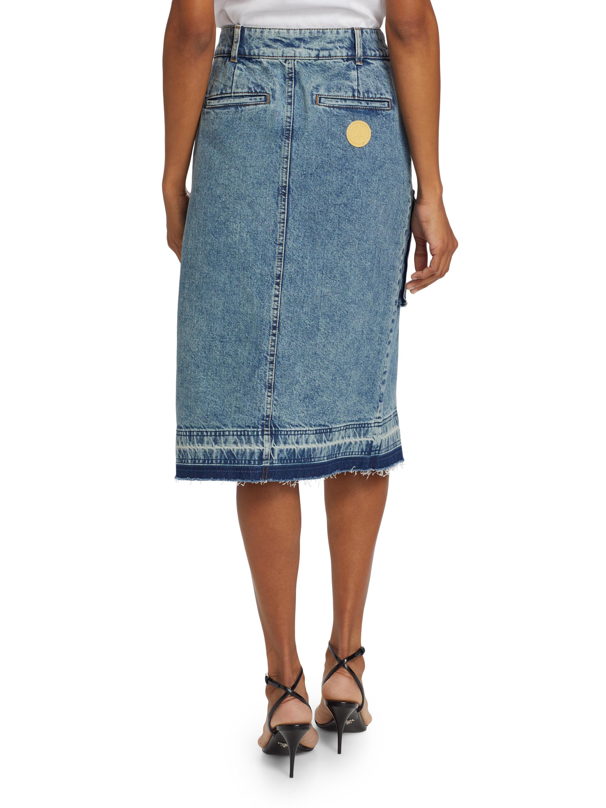 Moschino Jeans Ruffled Cargo Denim Midi-Skirt | Saks Fifth