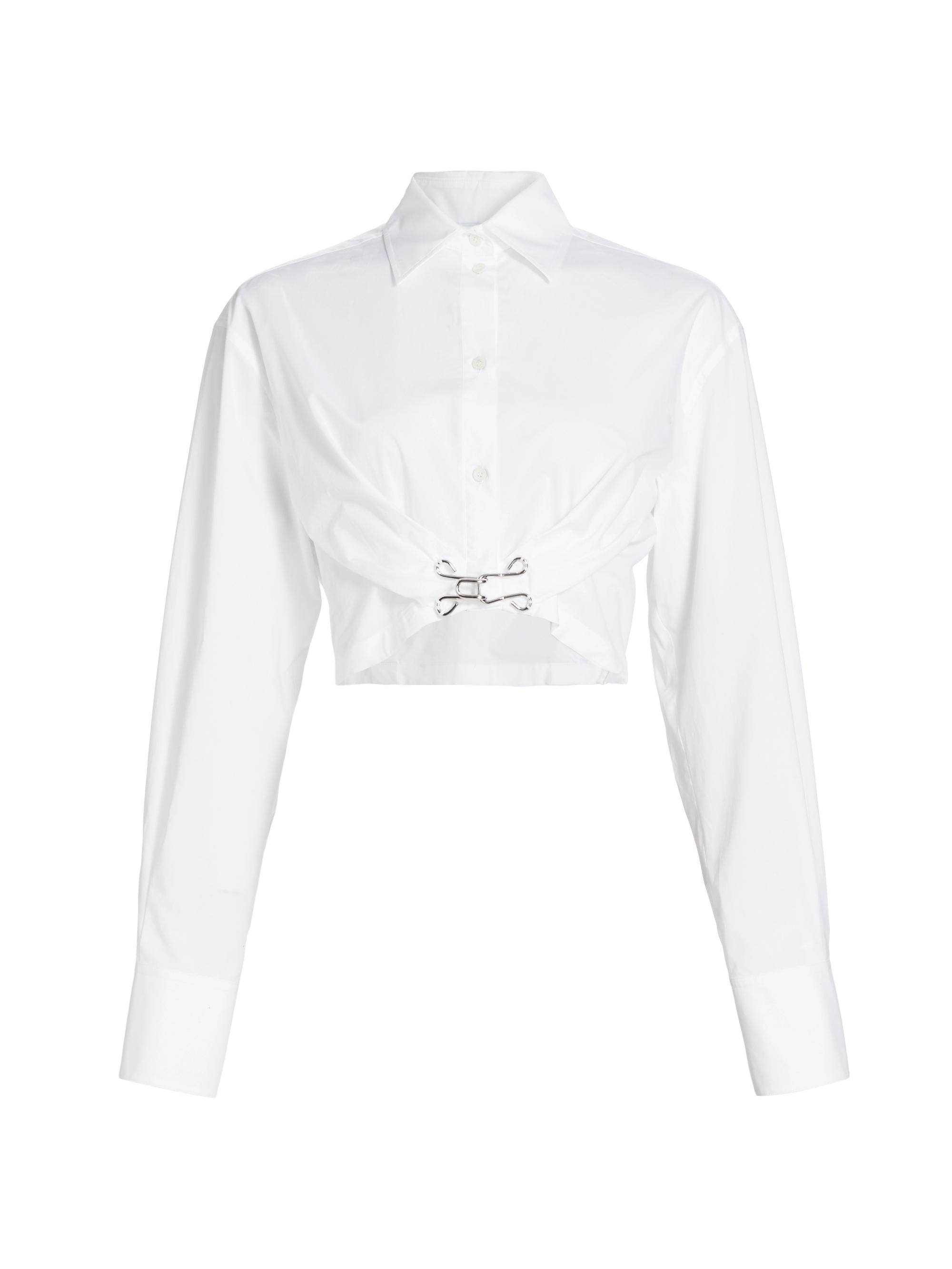 Moschino Jeans Women's Crop Cotton Shirt - White