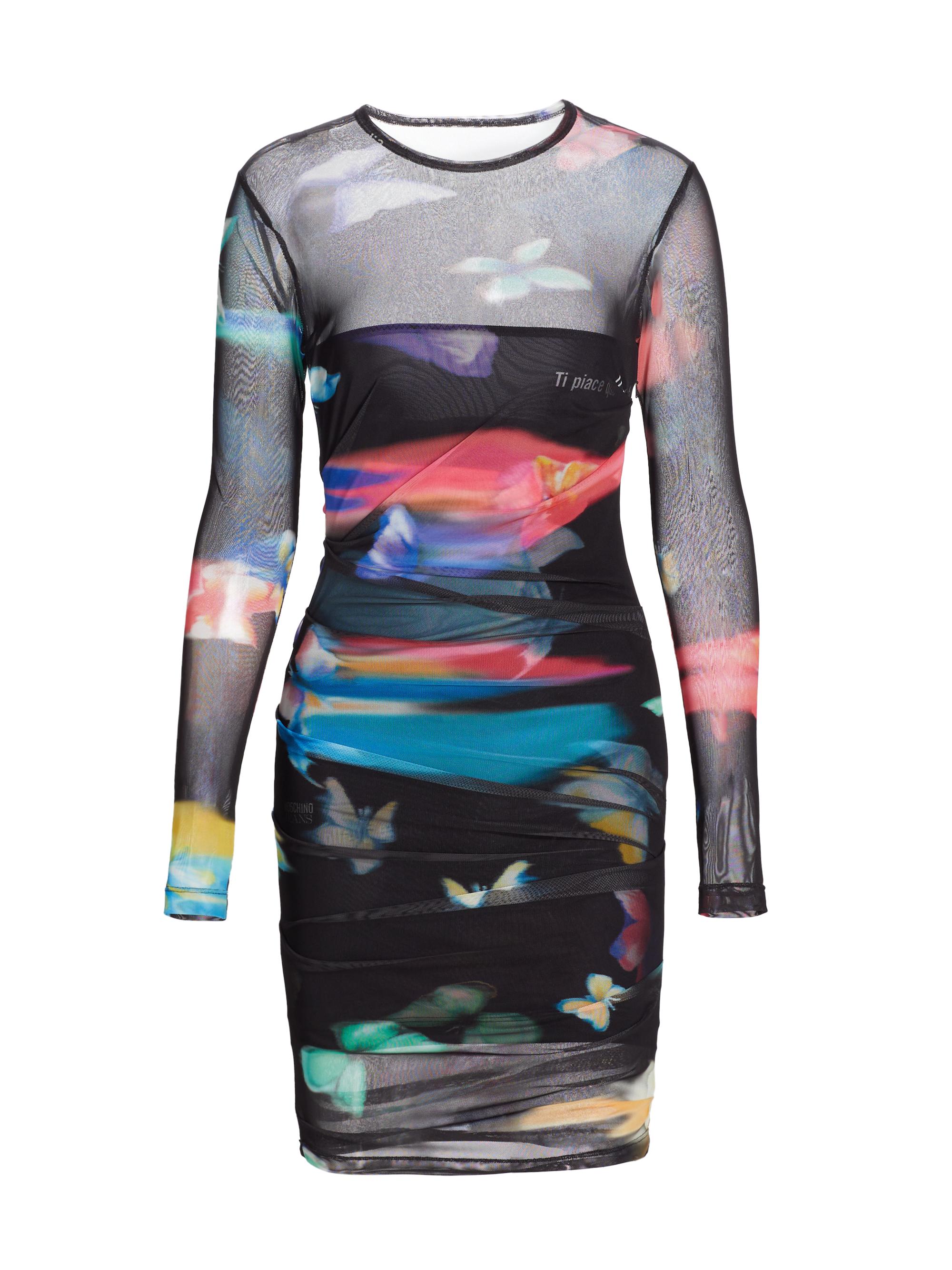 Moschino Jeans Women's Butterfly Tulle Mesh Minidress - Multi Black