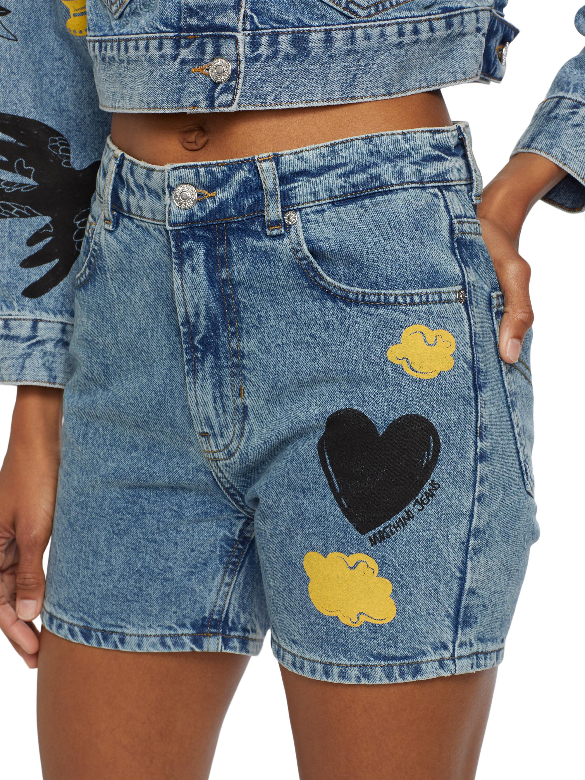 Moschino Jeans Printed Denim Shorts | Saks Fifth Avenue