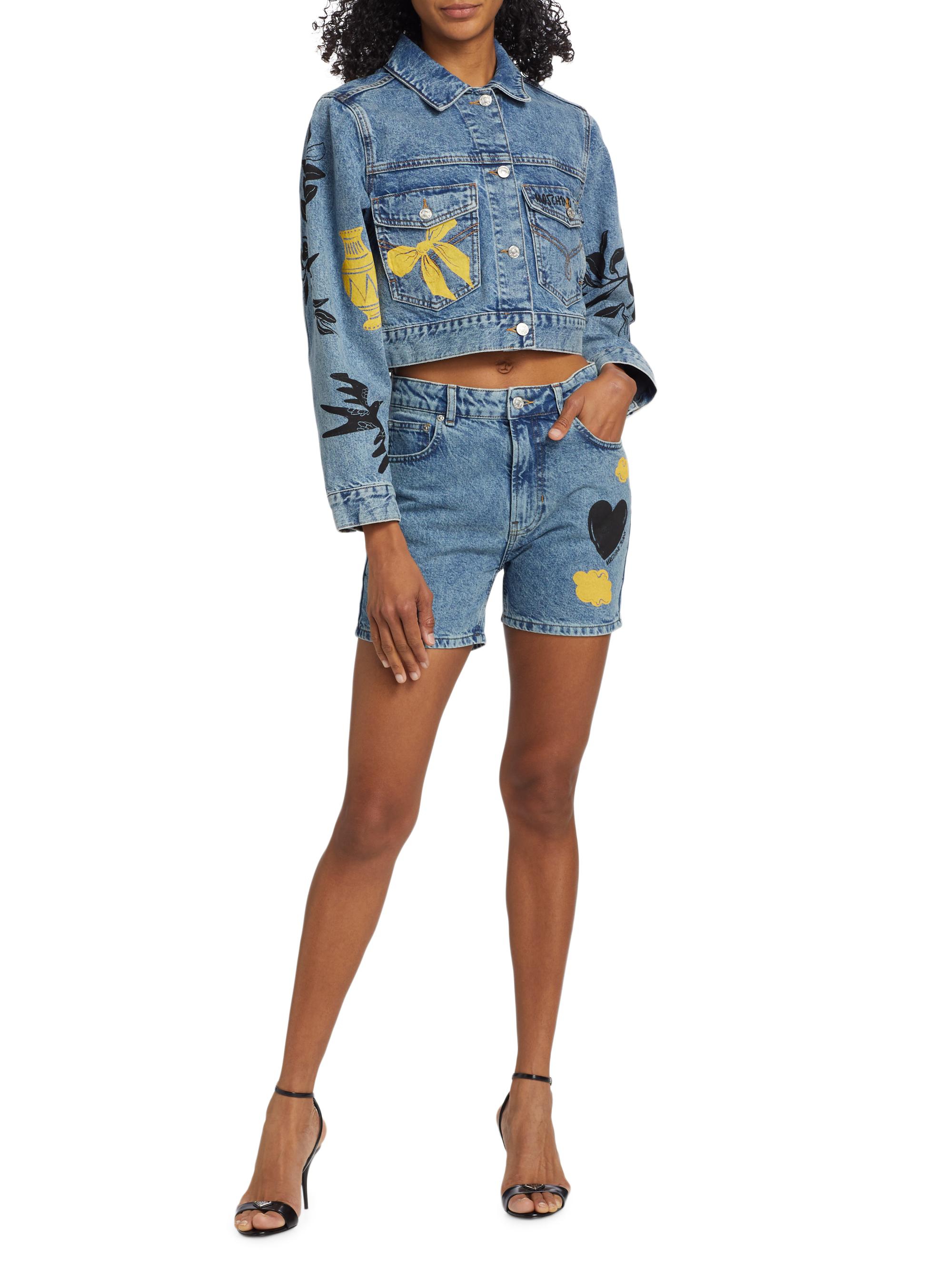 Moschino Jeans Printed Denim Shorts | Saks Fifth Avenue