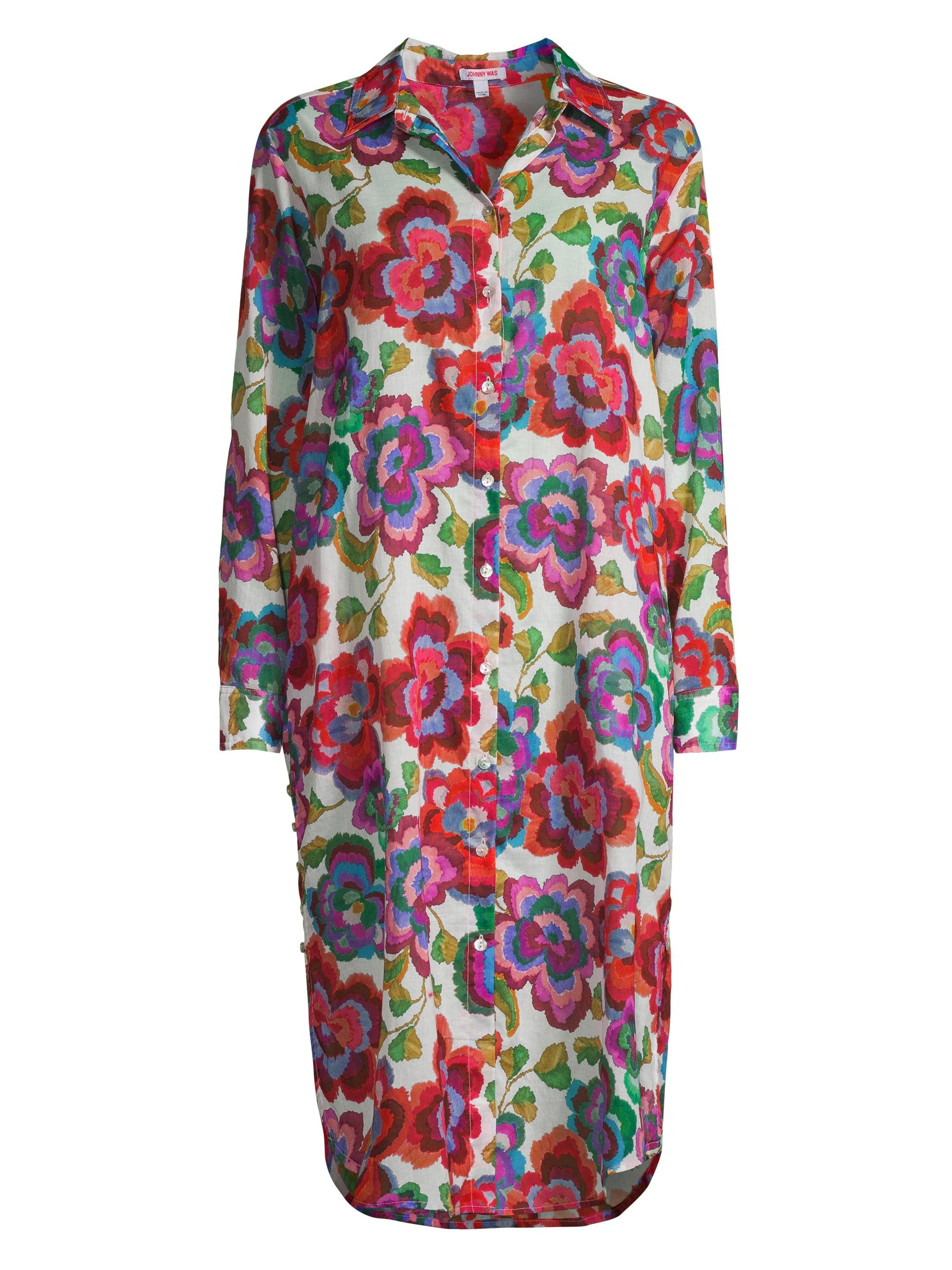 Johnny Was Women's Calanthe Floral Cotton Shirtdress