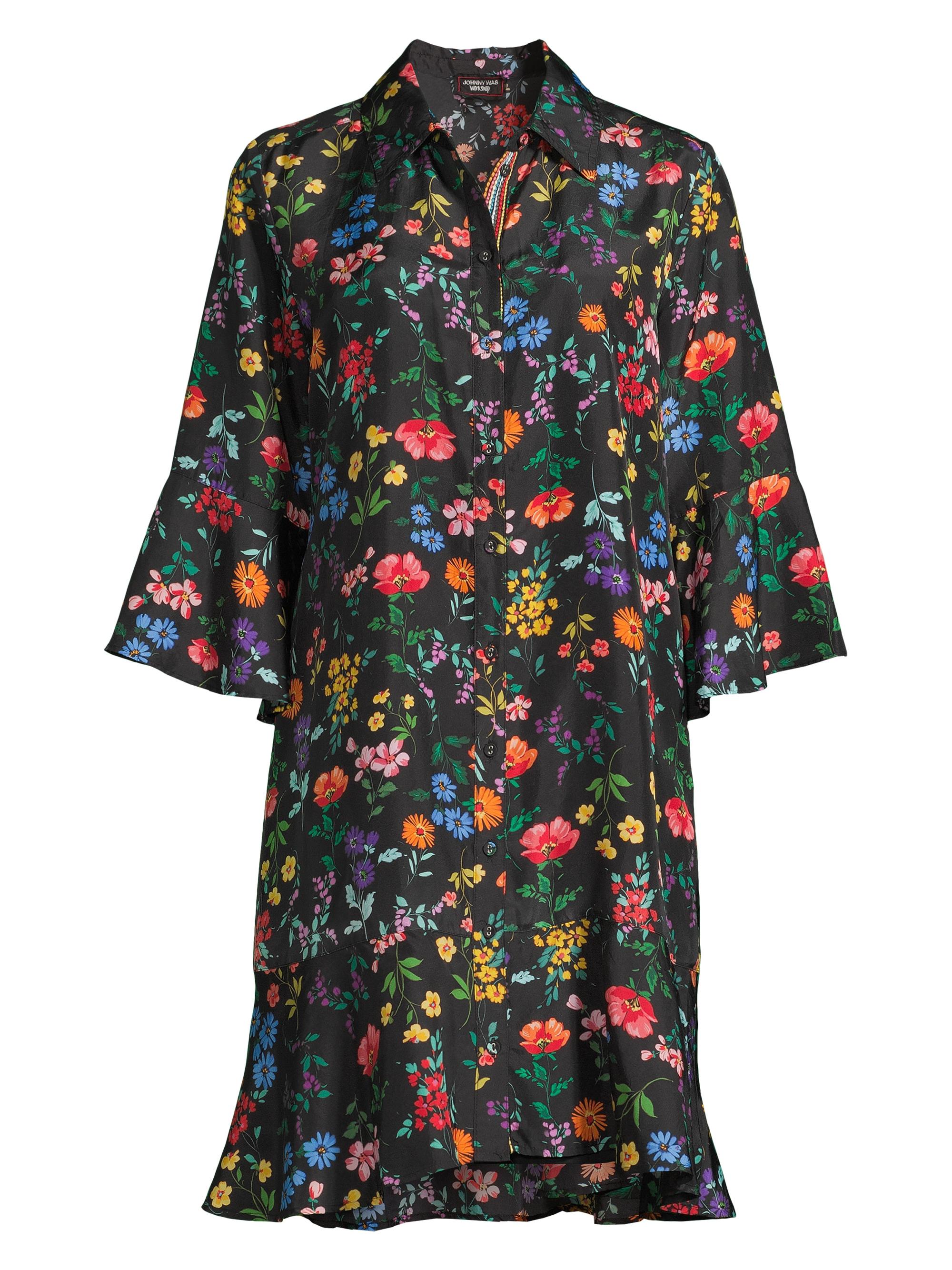 Johnny Was Women's Harper Floral Silk Flounce Minidress