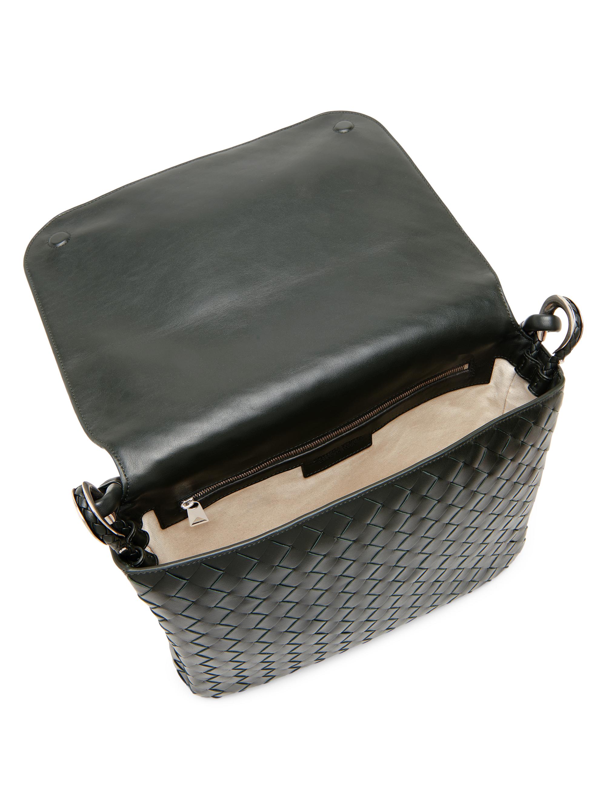 Bottega Veneta Small Swing Intrecciato Leather Messenger Bag