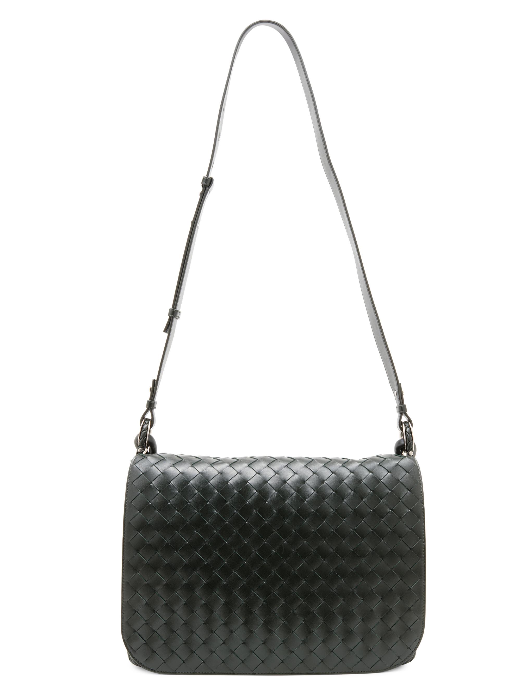 Bottega Veneta Small Swing Intrecciato Leather Messenger Bag