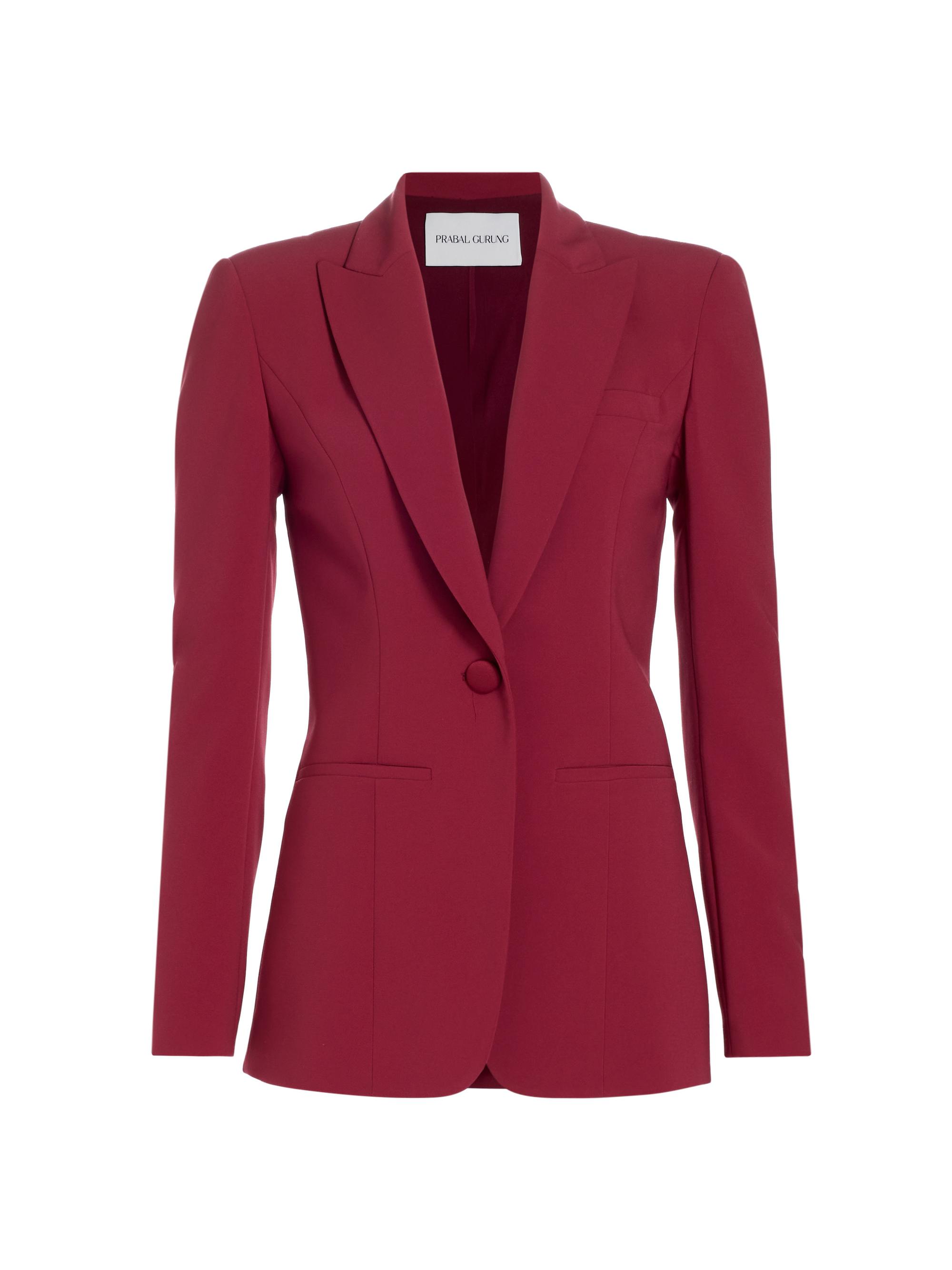 Prabal Gurung Women's Strong Shoulder Blazer - Sangria