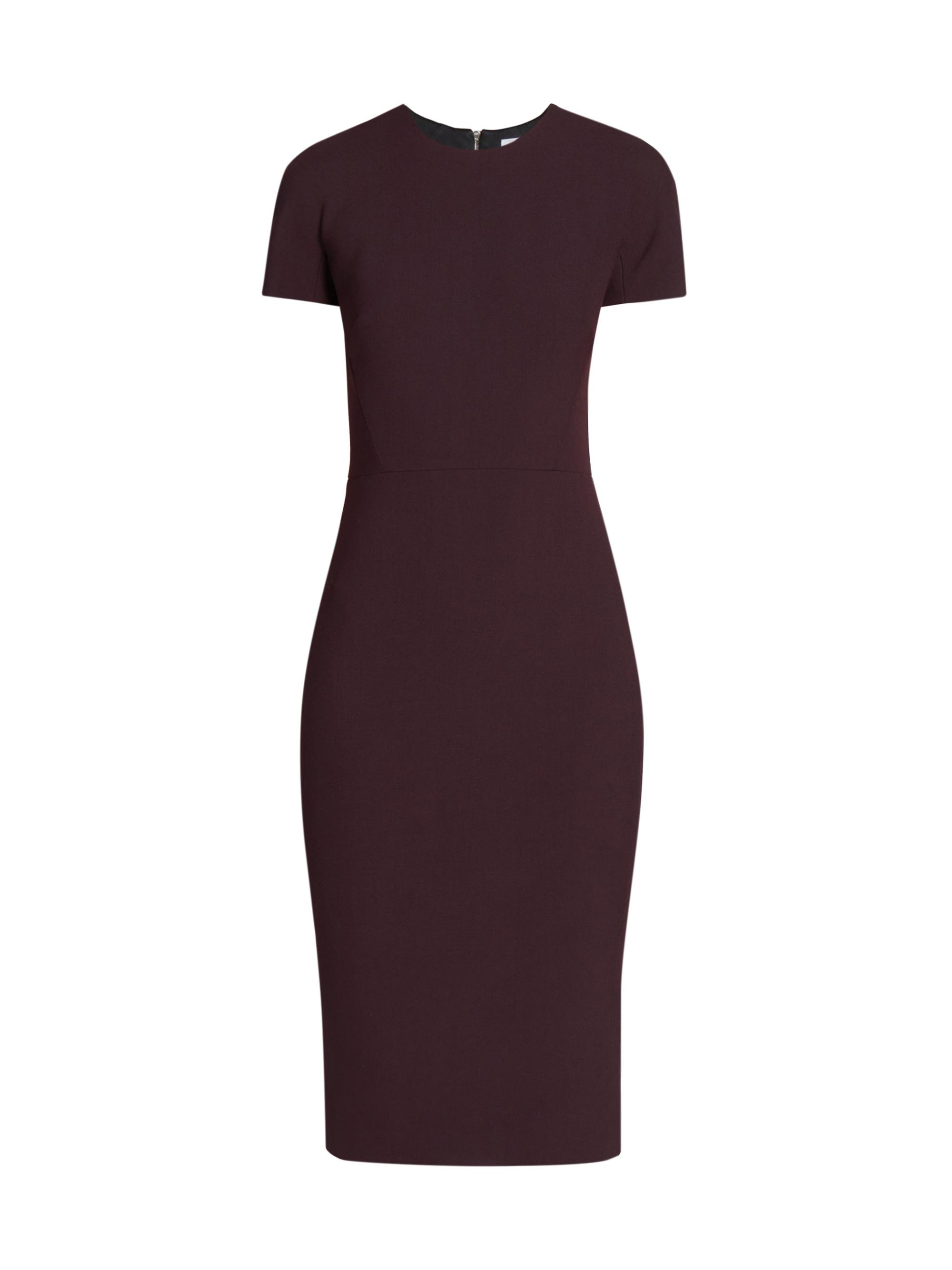 Victoria Beckham Women's Body-Con Midi-Dress - Deep Mahogany