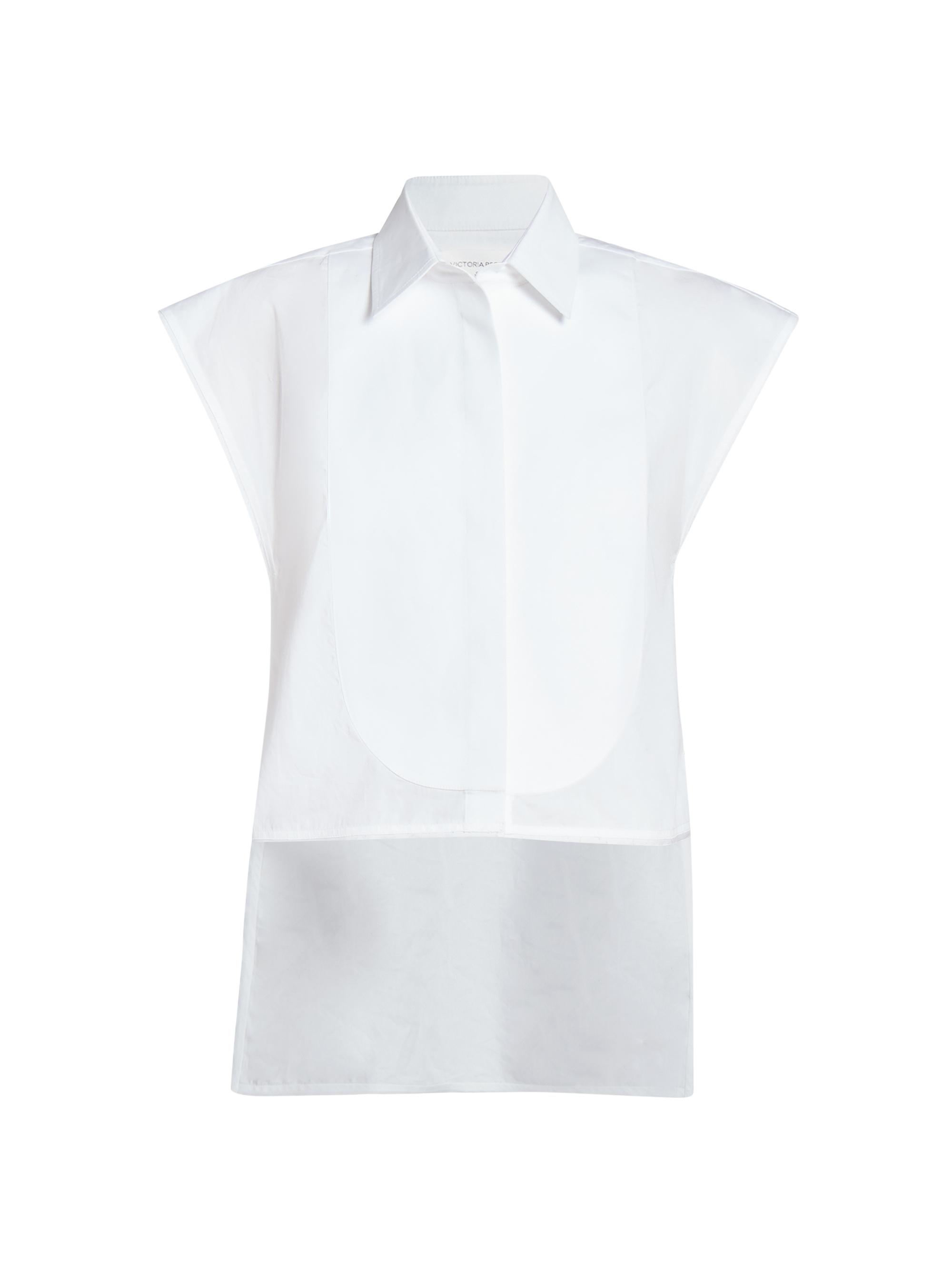 Victoria Beckham Women's Cotton Bib Detail Shirt - White