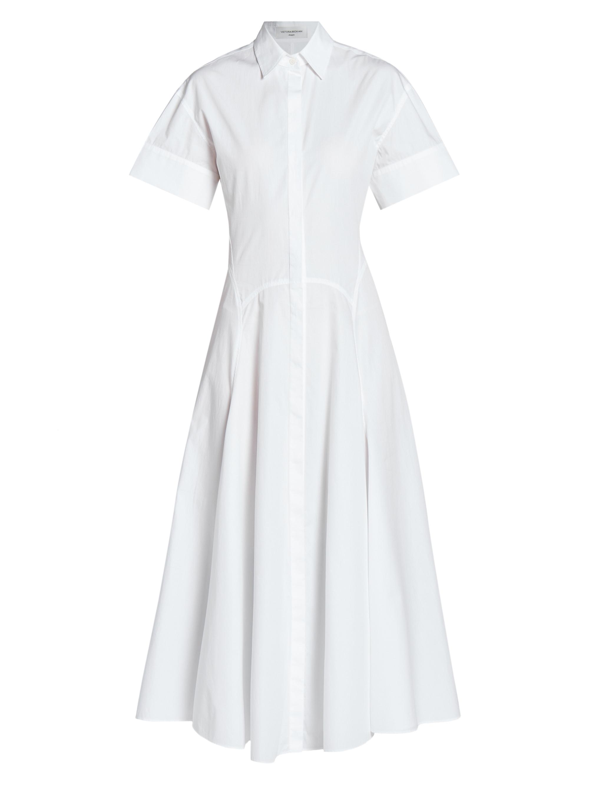 Victoria Beckham Women's Panelled Cotton Shirtdress - White
