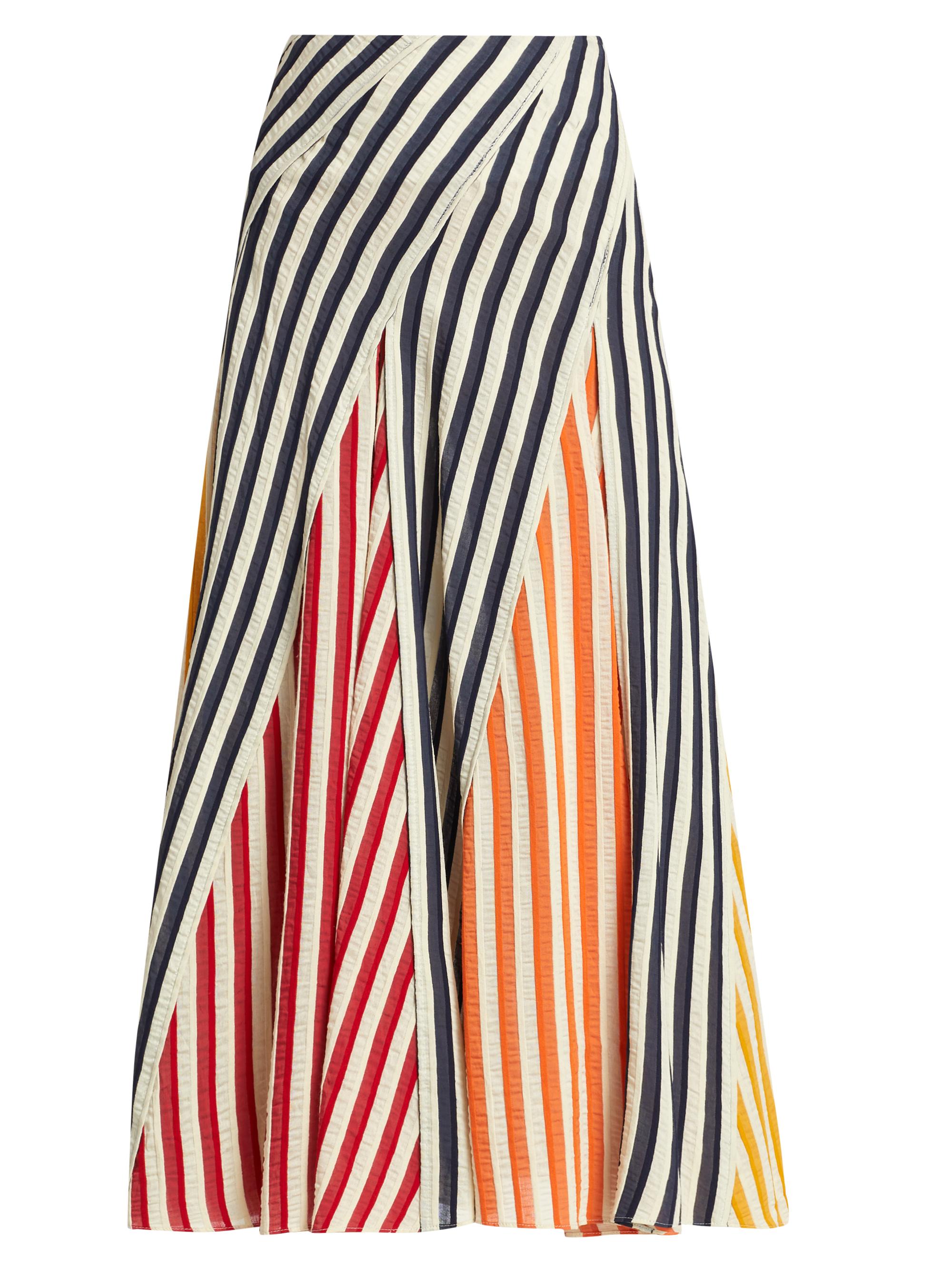 Rosie Assoulin Women's Swivel Stripe Maxi Skirt - Navy