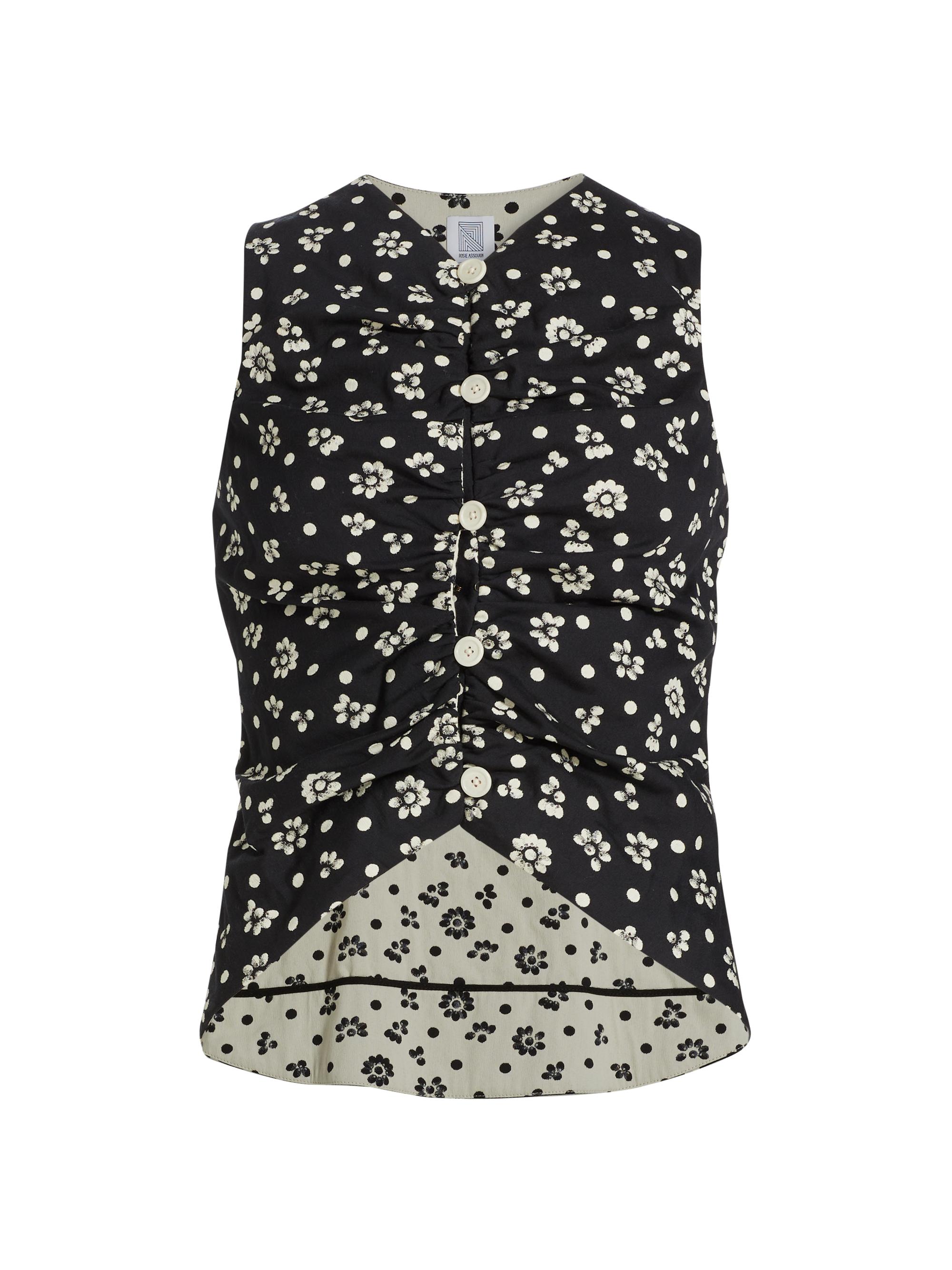 Rosie Assoulin Women's All Buttoned Up Floral Vest - Black
