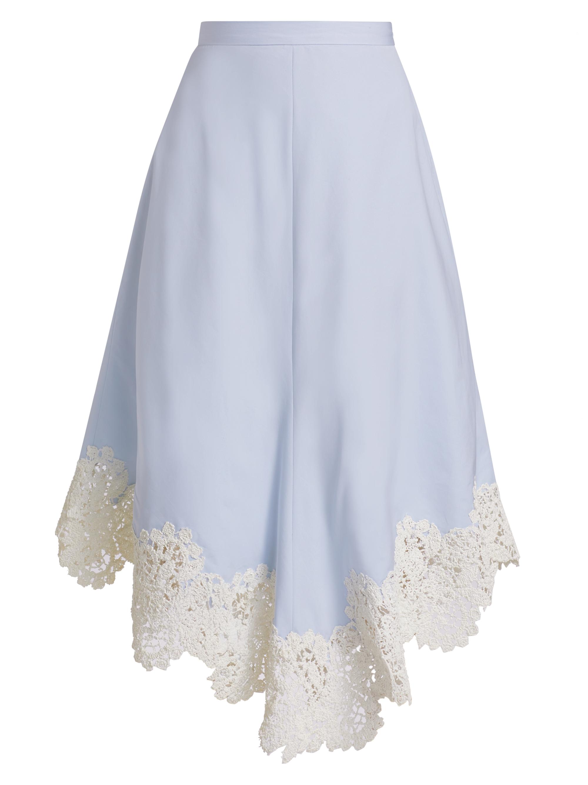 Rosie Assoulin Women's Cotton Crochet Lace Midi-Skirt - French Blue