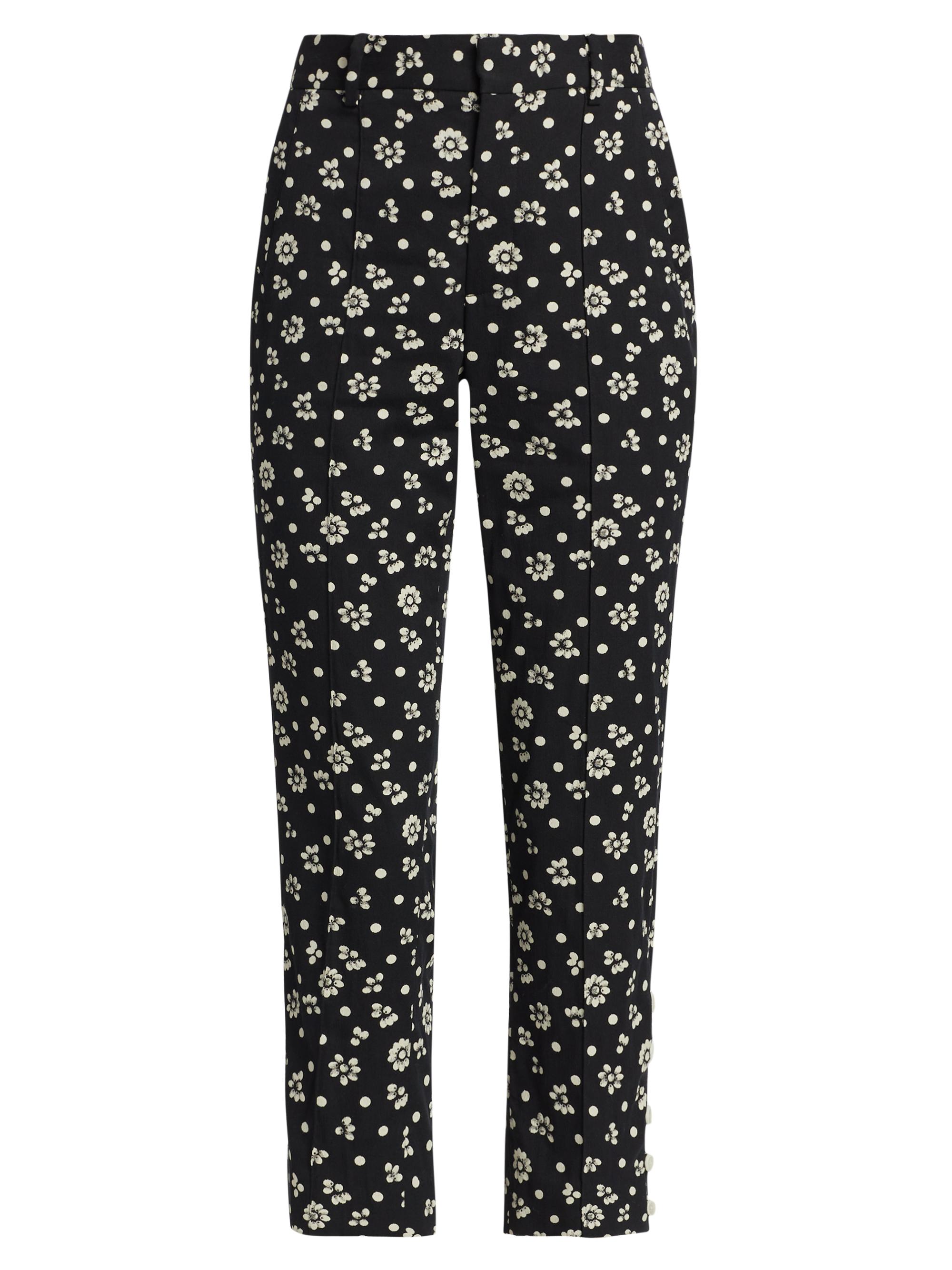 Rosie Assoulin Women's Oboe Floral Crop Pants - Black