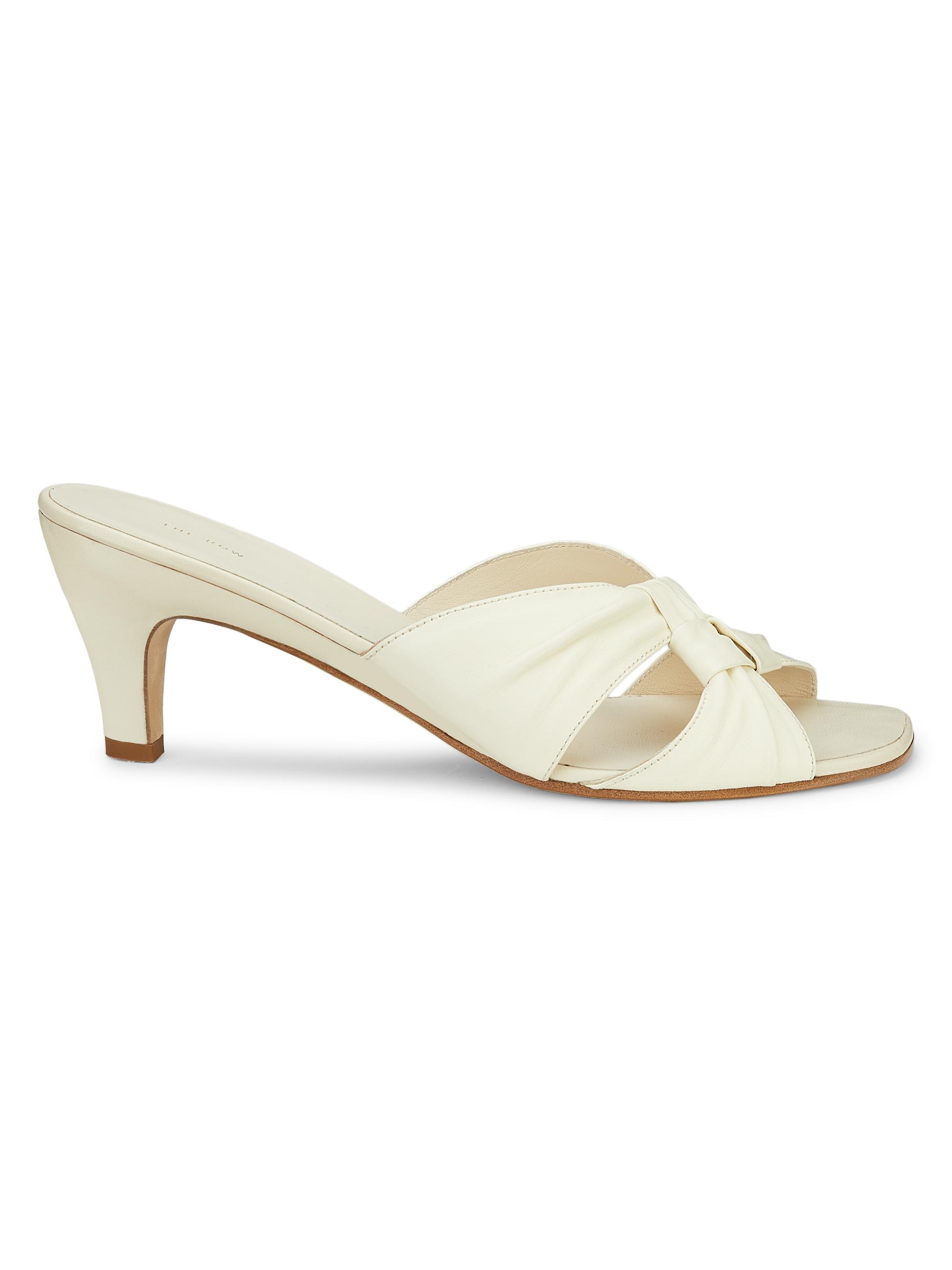 The Row Soft Knot 65MM Leather Mules | Saks Fifth Avenue
