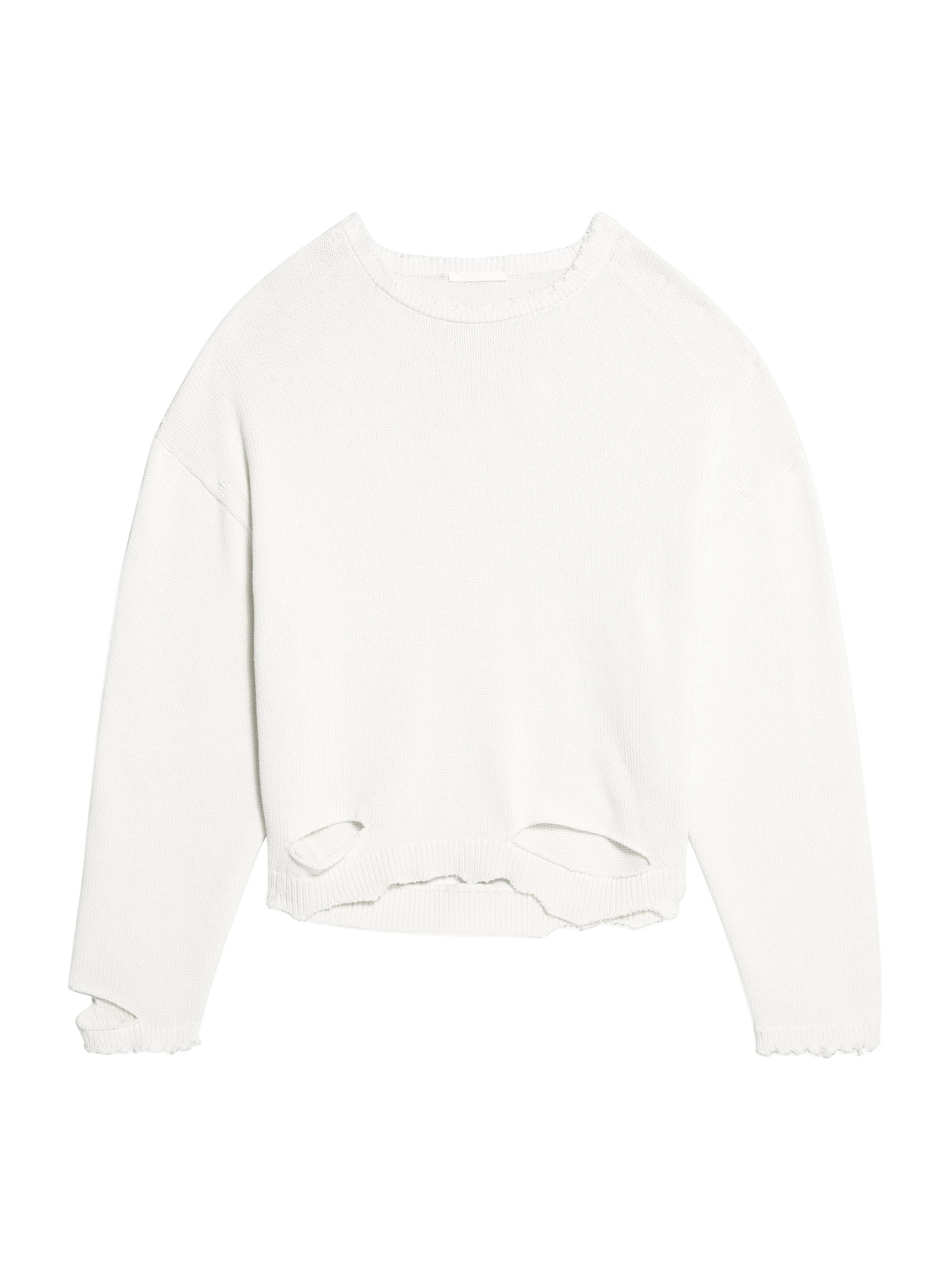 Helmut Lang Men's Distressed Cotton Crewneck Sweater -