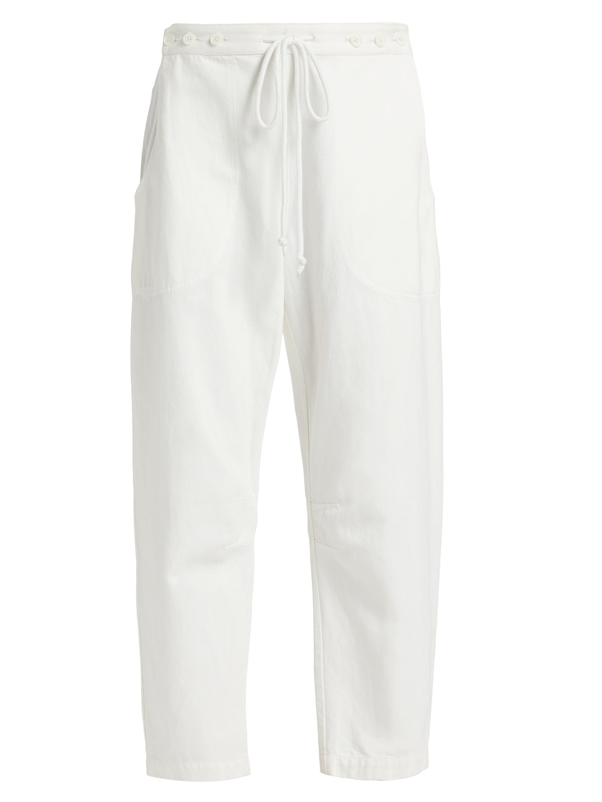 TWP Women's Jetties Beach Drawstring Denim Pants - White