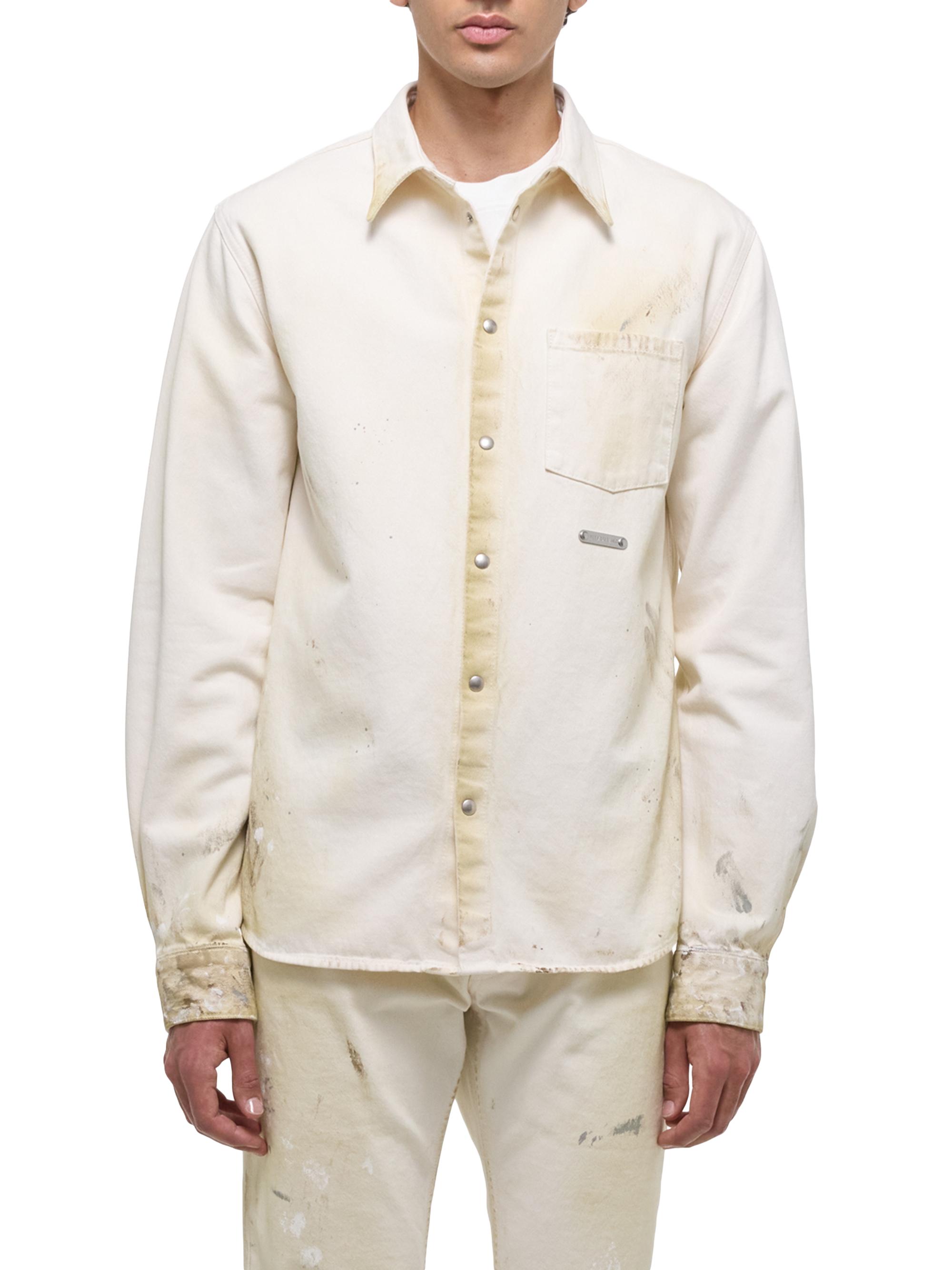 Helmut Lang | Ecru Painter | Men's Cotton Button-Front Shirt