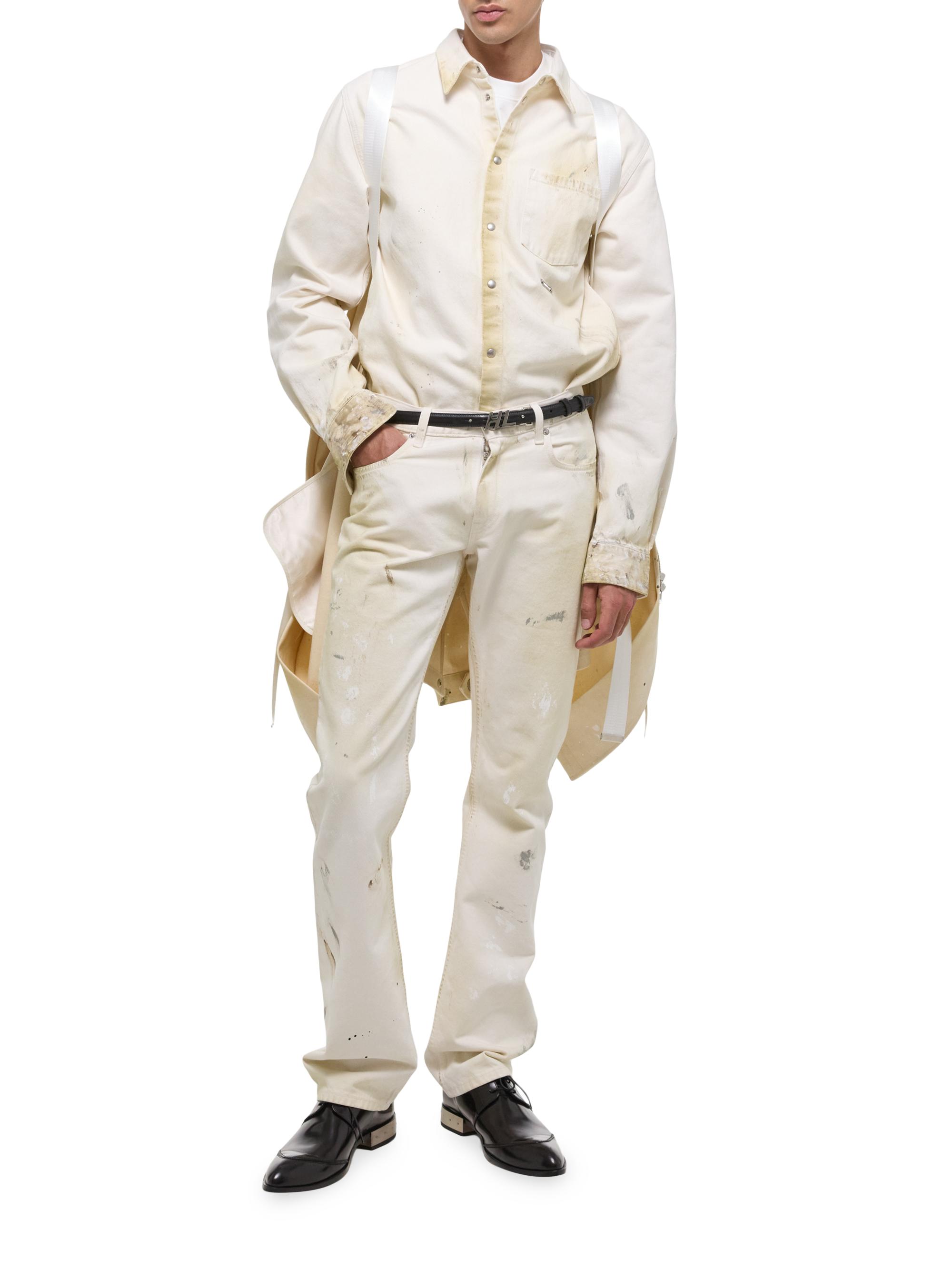 Helmut Lang | Ecru Painter | Men's Cotton Button-Front Shirt