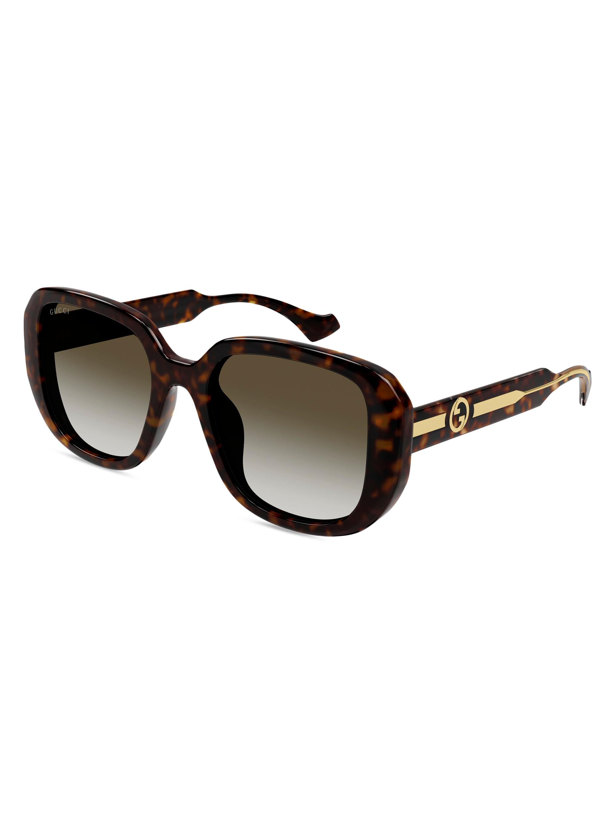 Gucci Women's La Piscine 54MM Squared Injection Sunglasses - Havana Brown Gradient