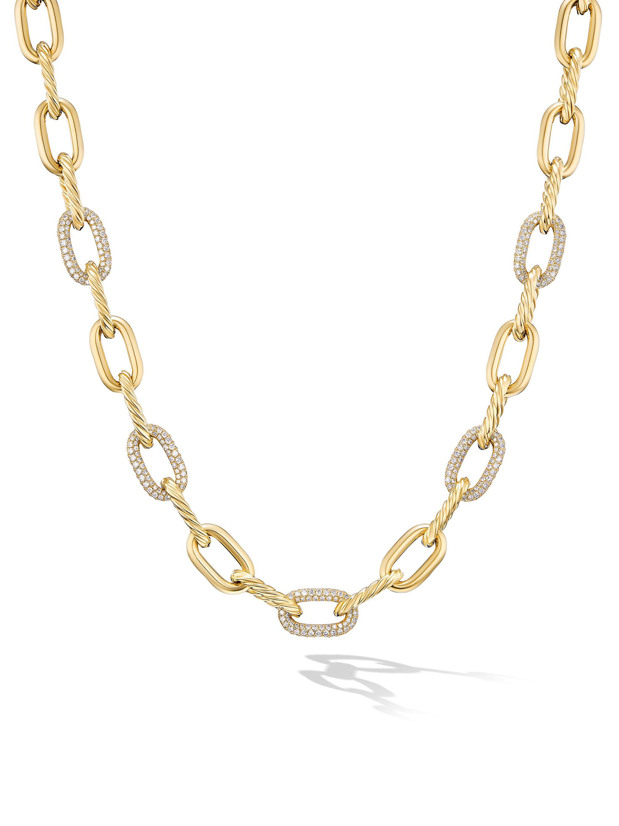 David Yurman Women's DY Madison Chain Necklace in 18K Yellow Gold with Diamonds - Diamond