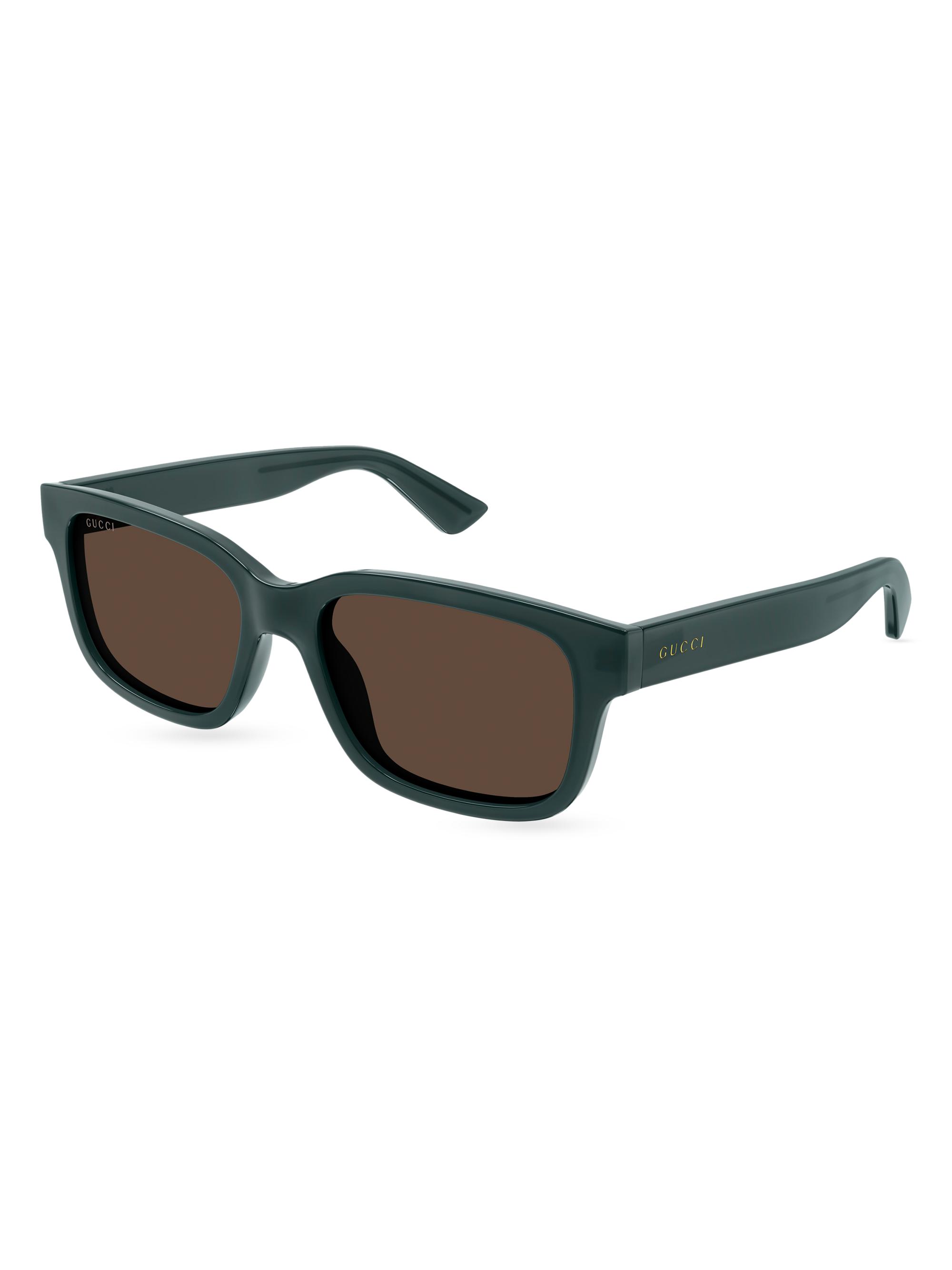 Gucci Men's Minimal 56MM Square Sunglasses - Teal Dark Brown