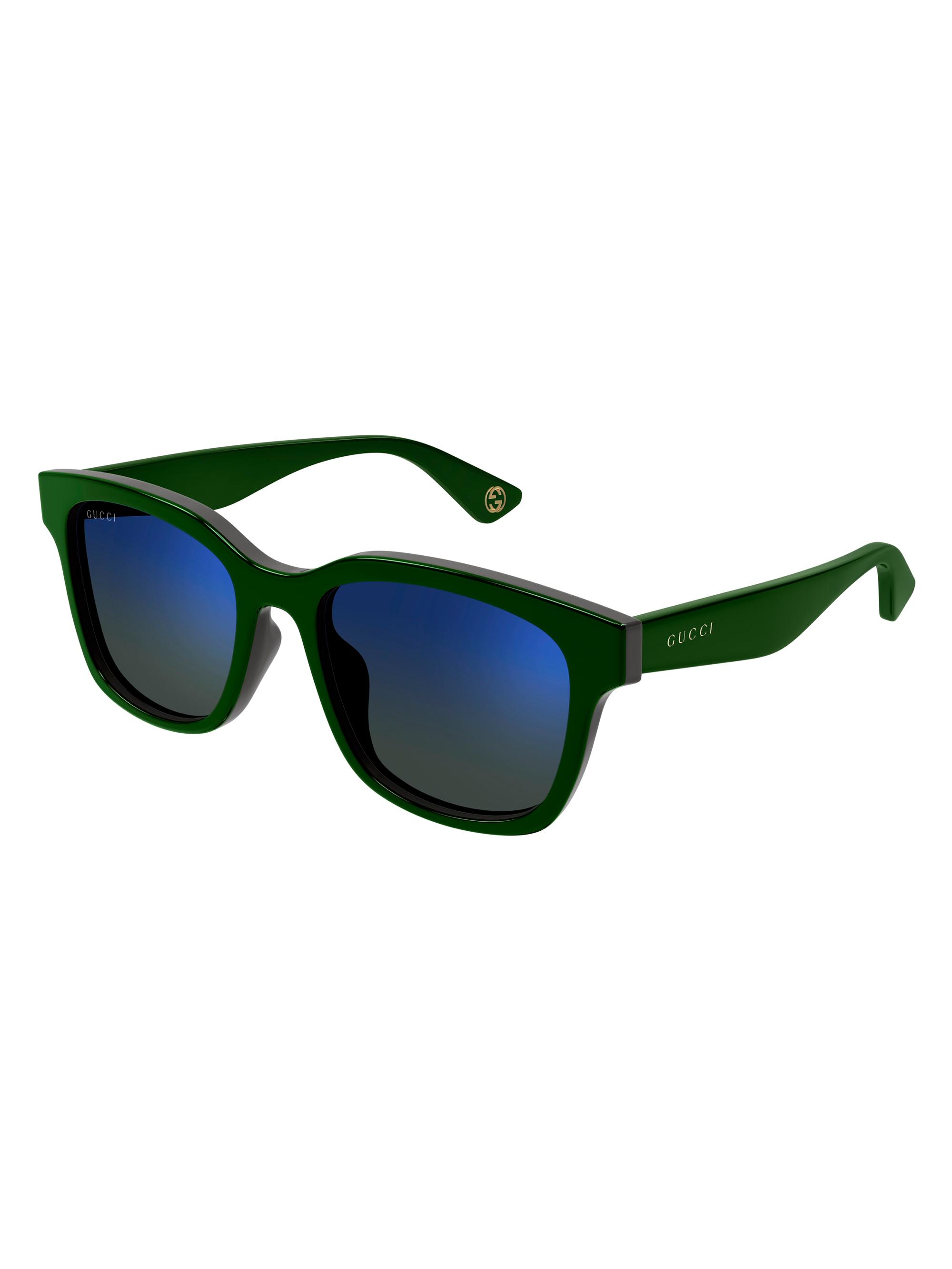 Gucci Men's Aspen 55MM Square Sunglasses - Dark Green Blue Mirror