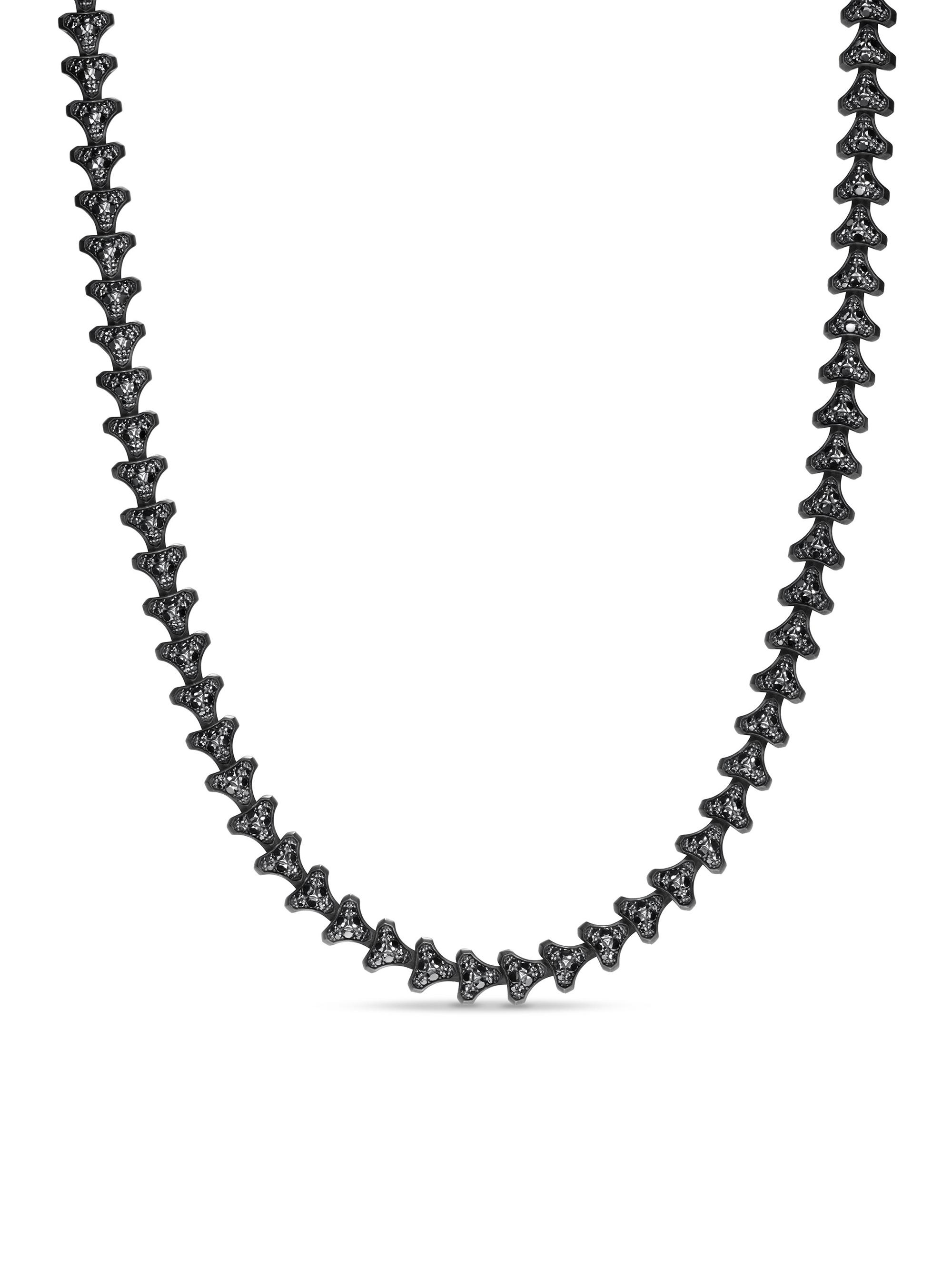 David Yurman Men's Armory Necklace in Titanium - Black Diamond