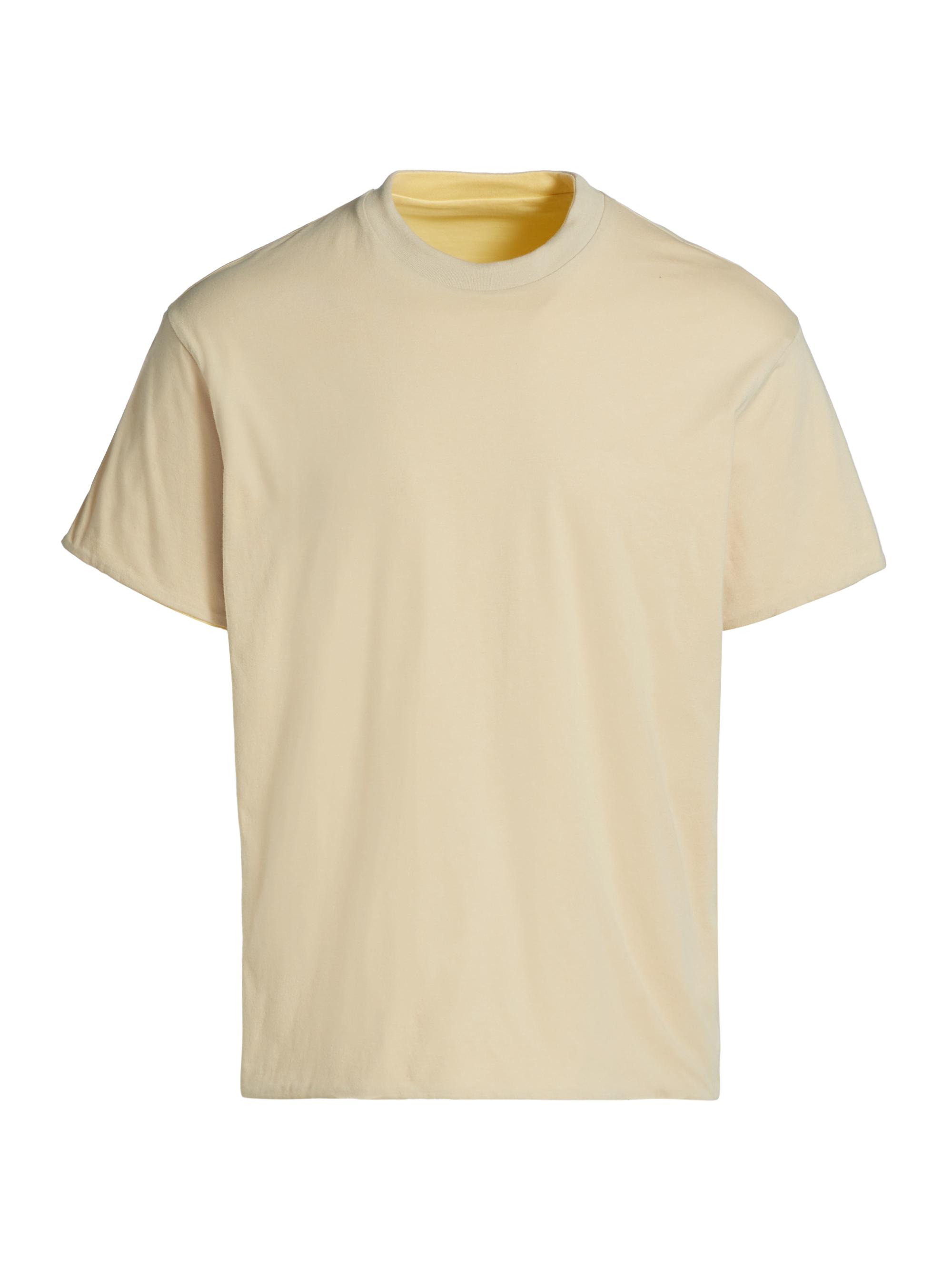 John Elliott Men's Flip Cotton Short-Sleeve T-Shirt - Tan Yellow