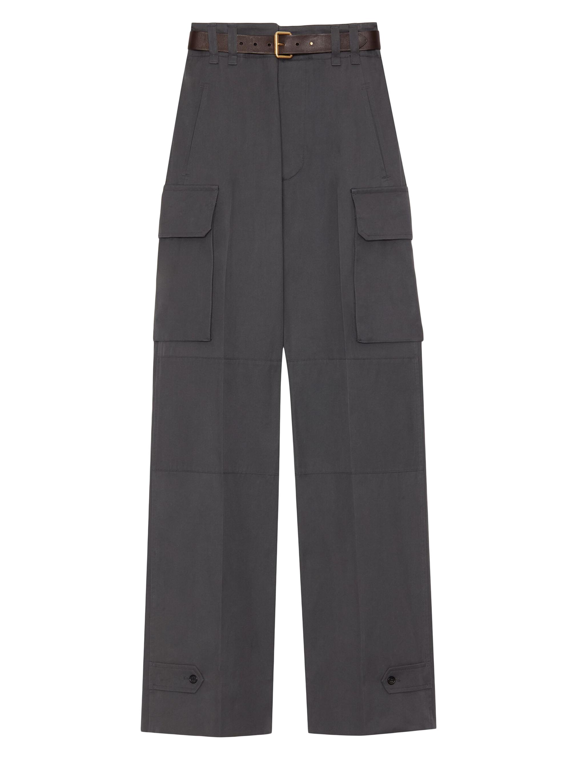 Saint Laurent Women's Cassandre Cargo Pants - Gris Fonce