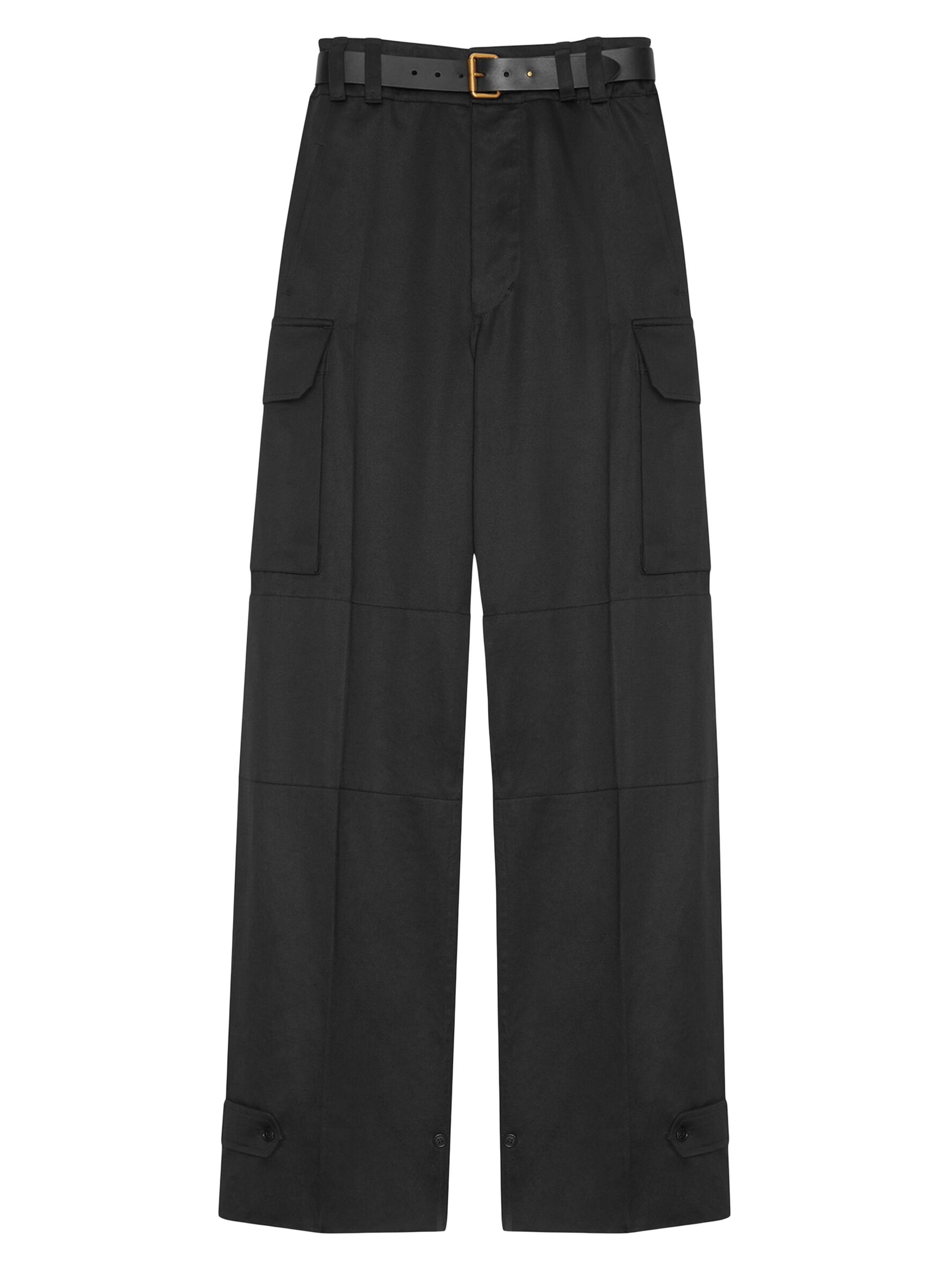 Cale Cotton Gabardine Wide Cargo Pants 4