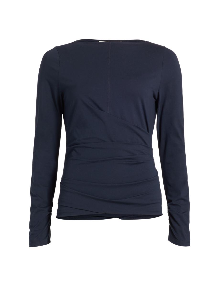 3.1 Phillip Lim Draped Stretch Cotton Boatneck Top | Saks
