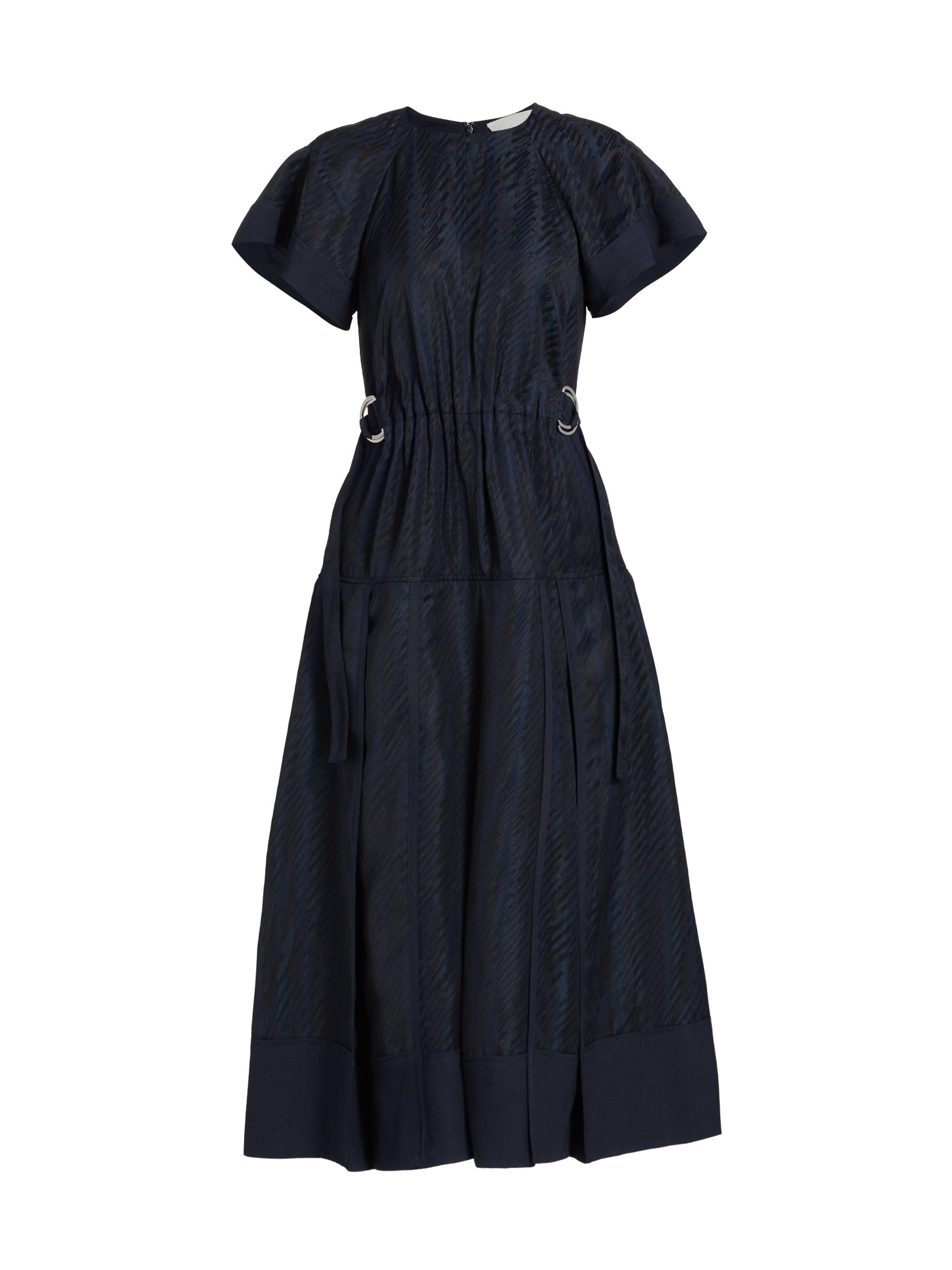 3.1 Phillip Lim Women's Overprint Jacquard Side-Tie Midi-Dress - Midnight Multi