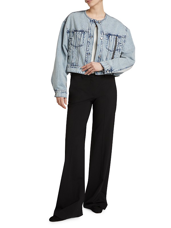 Shop 3.1 Phillip Lim Collarless Cropped Denim Jacket | Saks Shop 3.1 Phillip Lim Collarless Cropped Denim Jacket | Saks