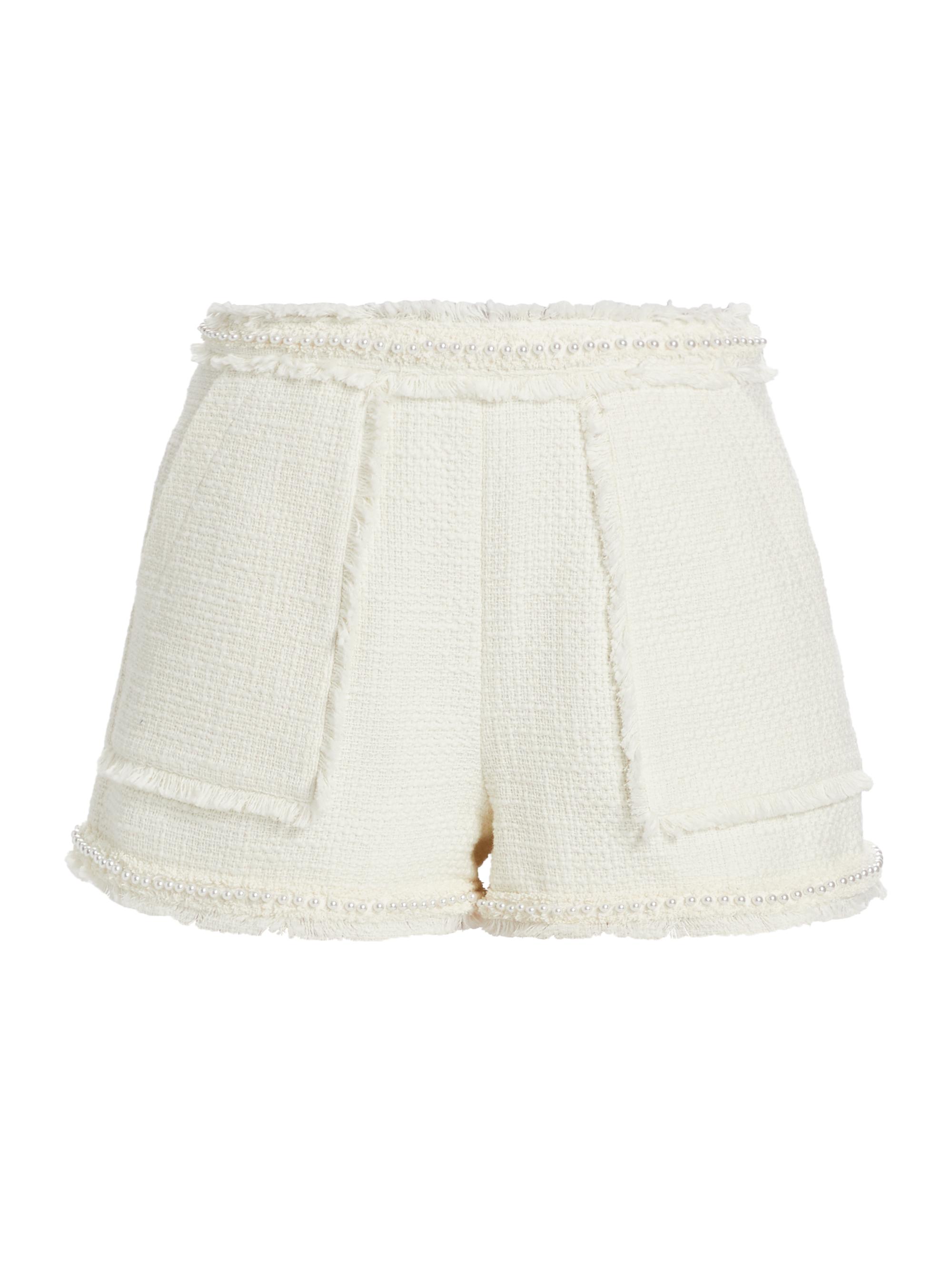 CINQ A SEPT Women's Allen Imitation Pearl-Embellished Cotton Shorts -