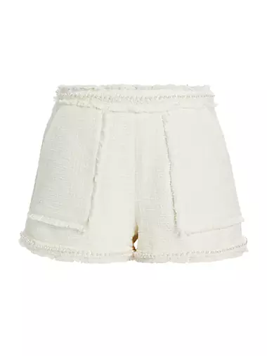 Allen Imitation Pearl-Embellished Cotton Shorts