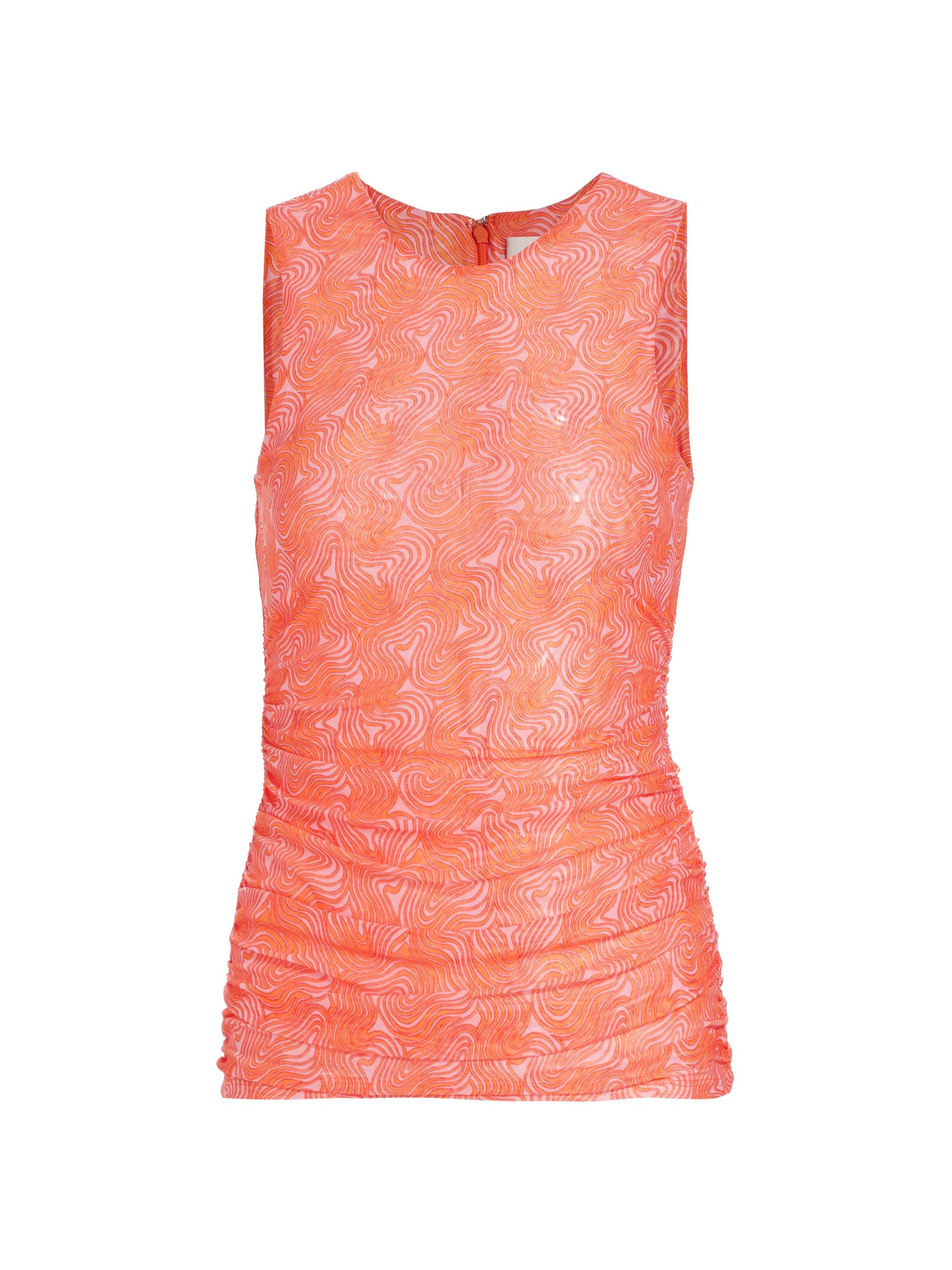 CINQ A SEPT Women's Dasha Summer Waves Tank - Pale Flamingo Orange