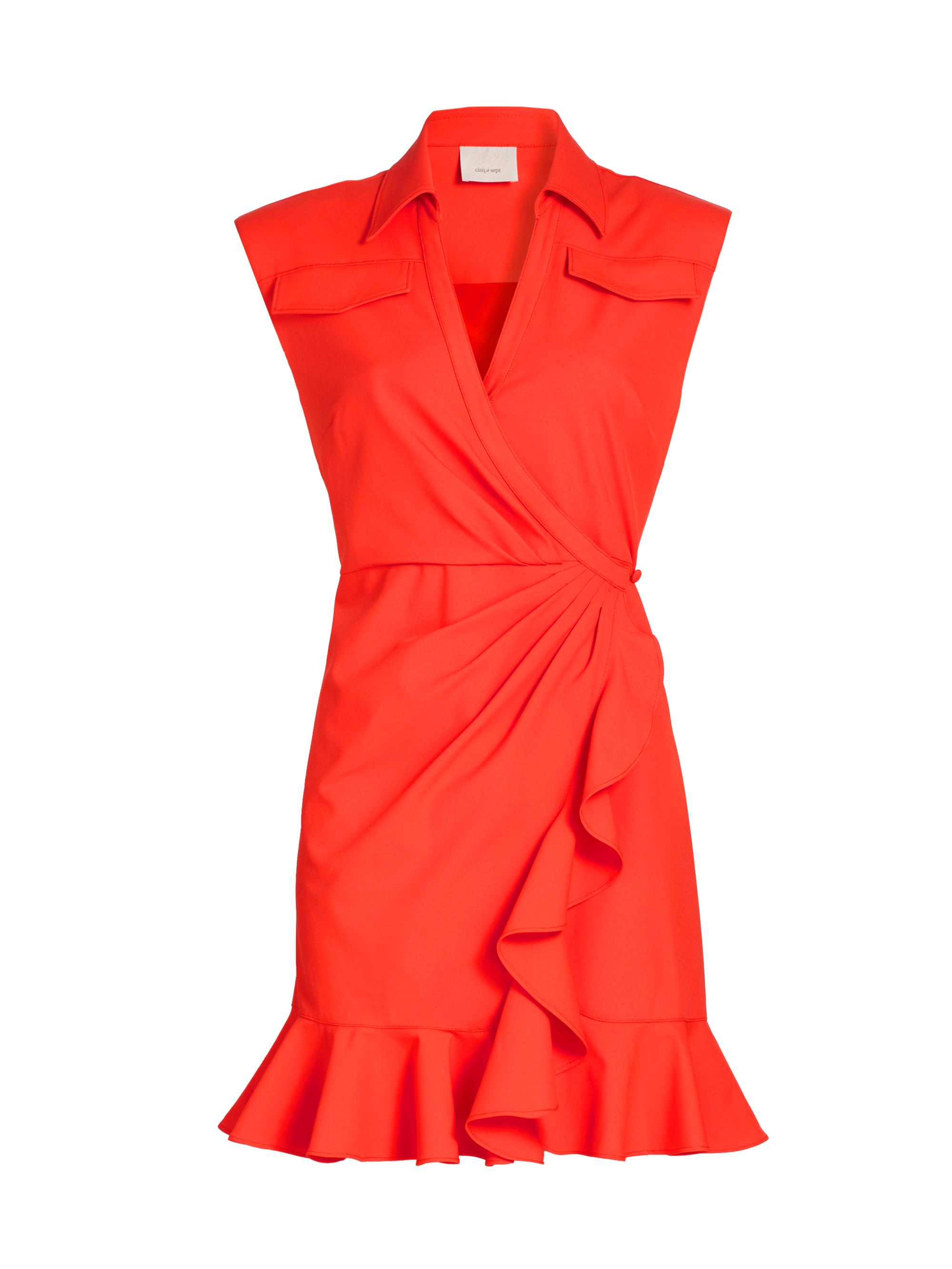 Cinq à Sept Women's Zenni Mini Wrap Dress - Cherry Tomato