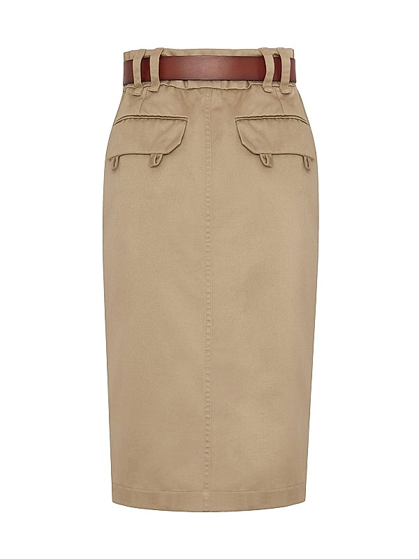 Shop Saint Laurent Pencil Skirt in Cotton Gabardine | Saks Shop Saint Laurent Pencil Skirt in Cotton Gabardine | Saks