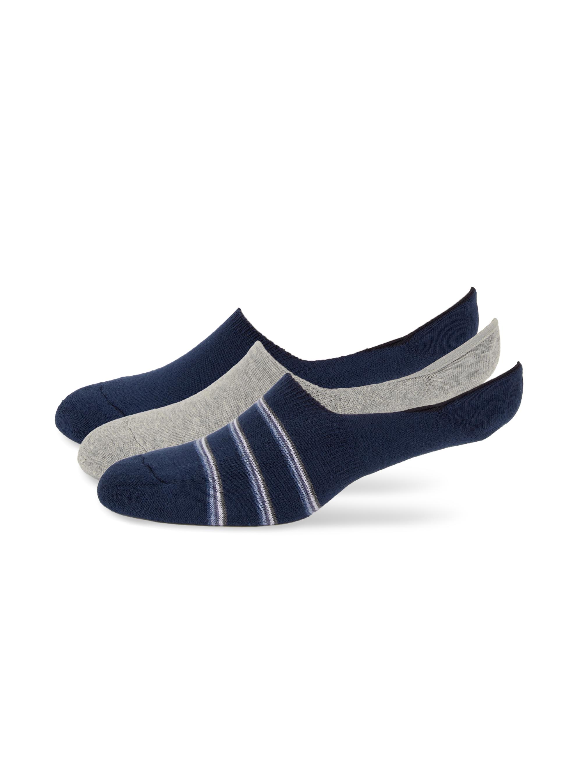 Saks Fifth Avenue Men's COLLECTION Cushioned Comfort No Show Socks Set, Pack of 3 - Navy