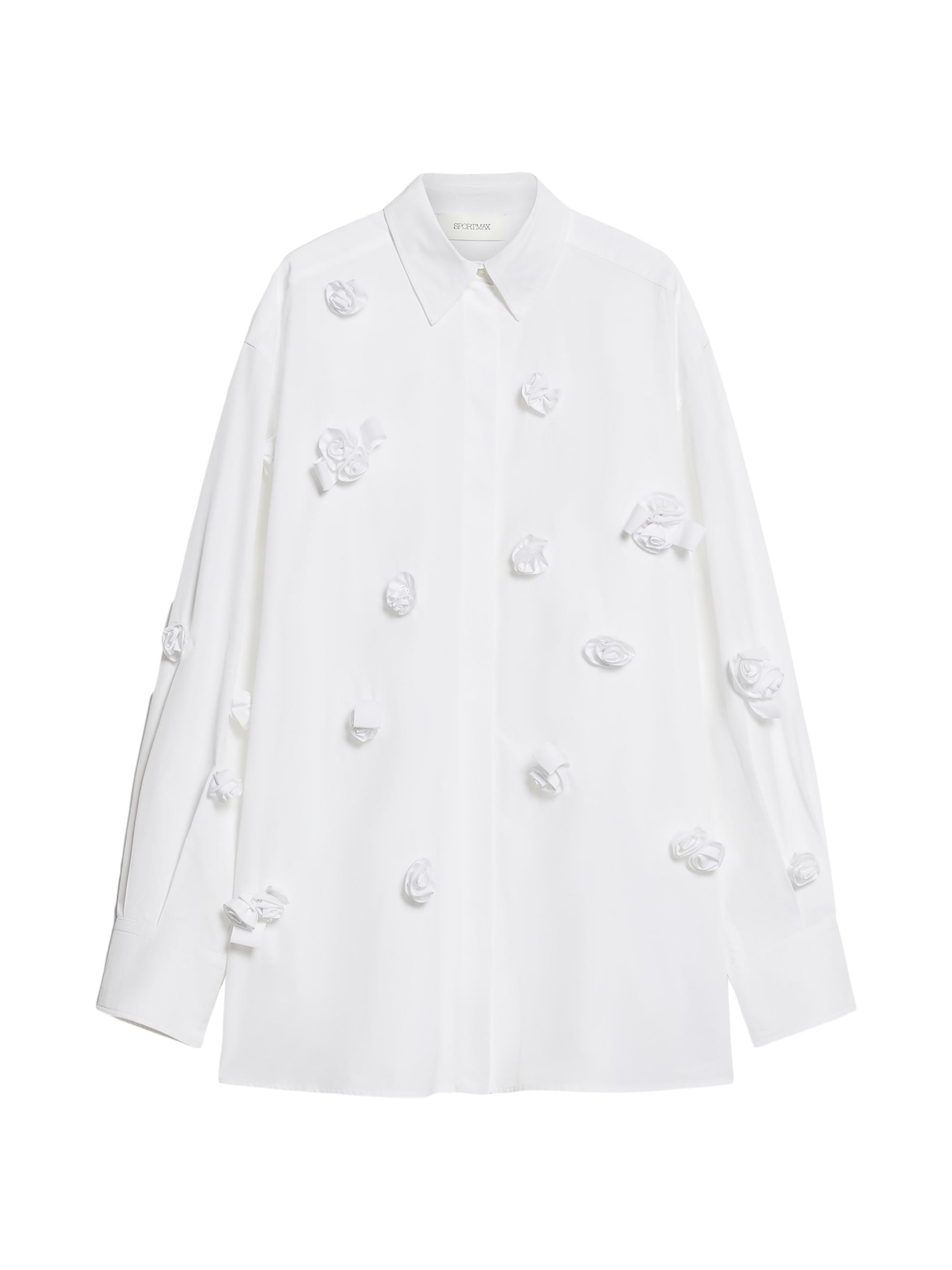Sportmax Women's Rosette Appliqué Oversized Shirt - White