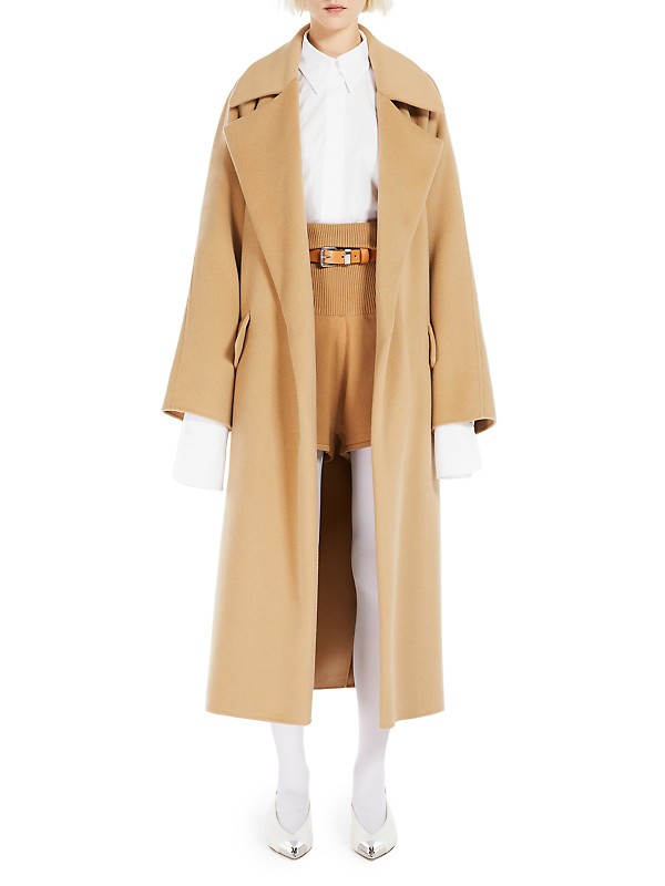 Shop Sportmax Wool-Cashmere Belted Long Coat | Saks Fifth Avenue Shop Sportmax Wool-Cashmere Belted Long Coat | Saks Fifth Avenue