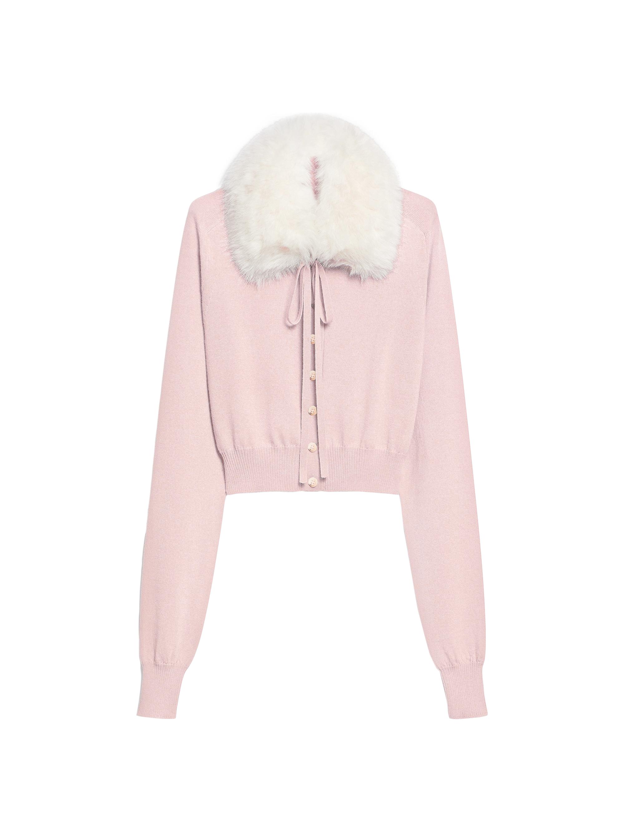 Sportmax Women's Sherpa Collar Wool Cardigan - Pink