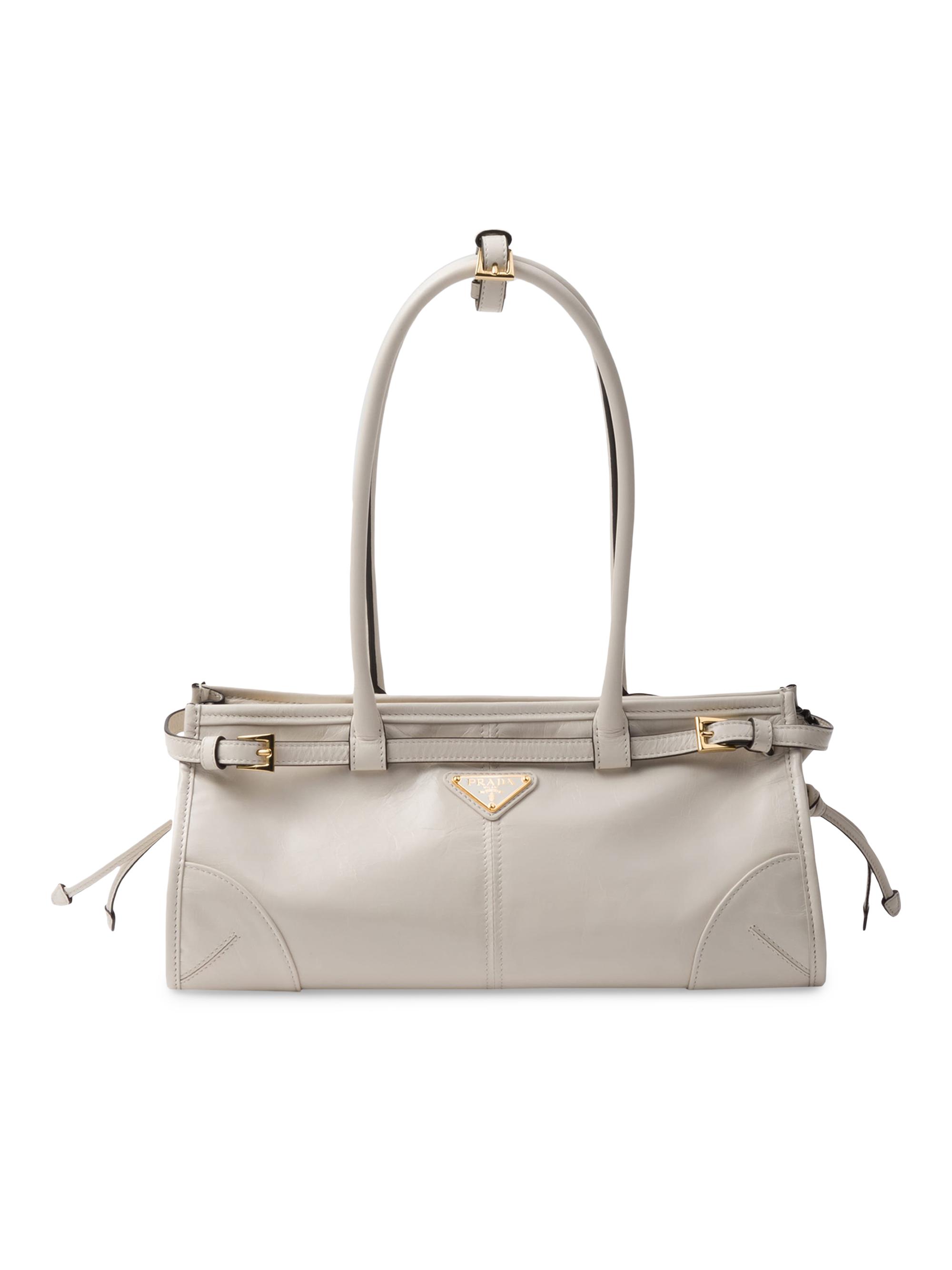 Prada Women's Bonnie  Leather Top Handle Bag - White